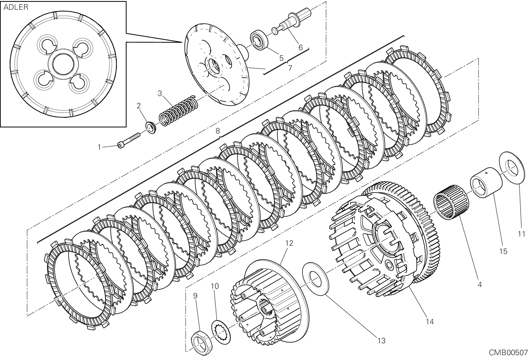 04A EMBRAYAGE ADLER POUR SCRAMBLER SIXTY2 2018