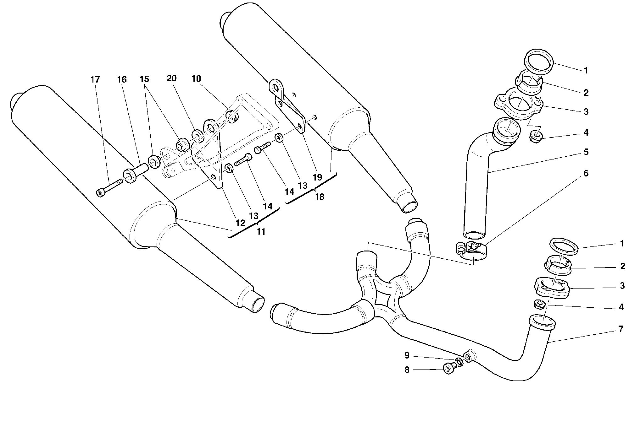 170 ECHAPPEMENT POUR SUPERSPORT 750 SS 1999