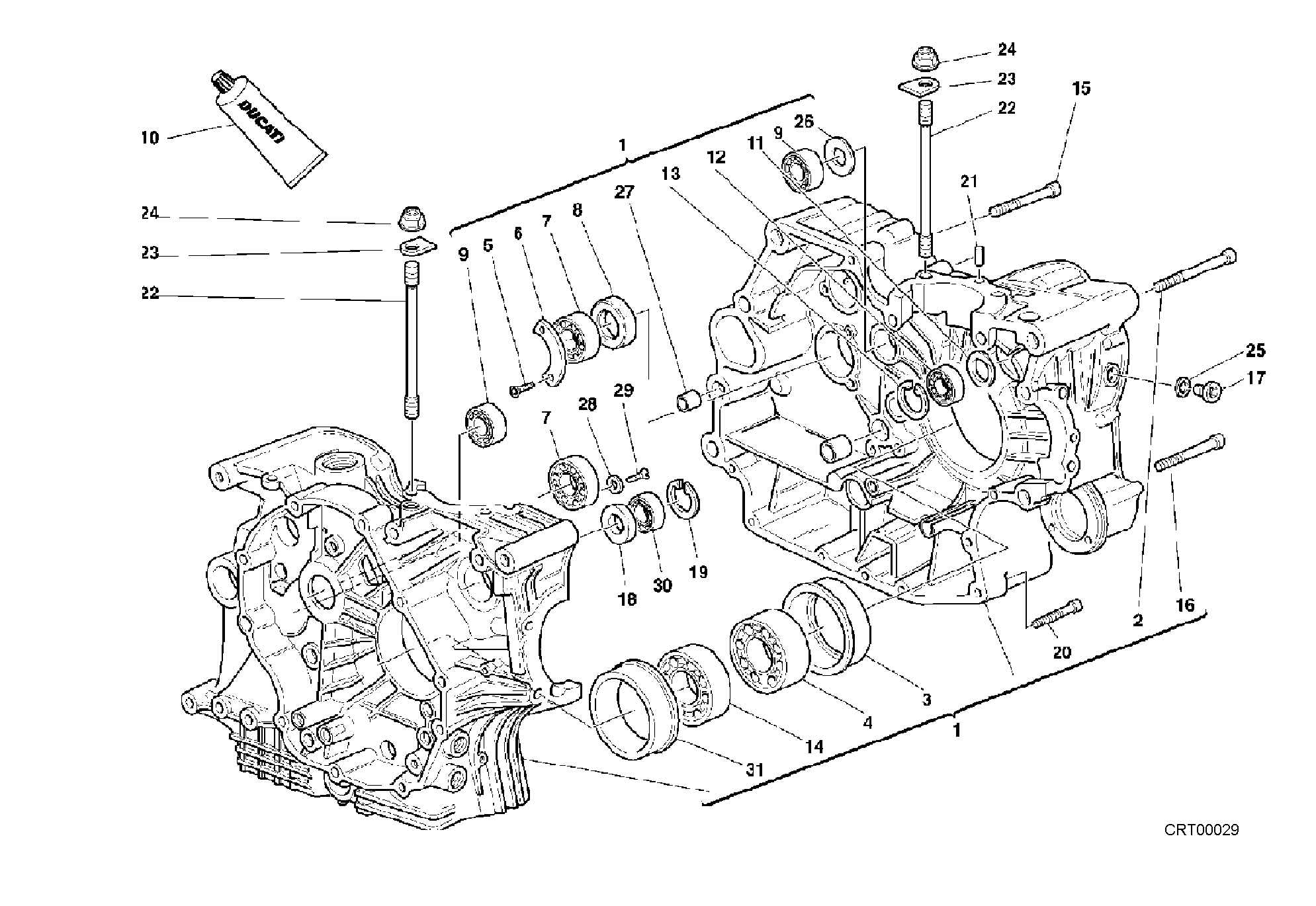 010 CARTER MOTEUR POUR SUPERBIKE 748 2000