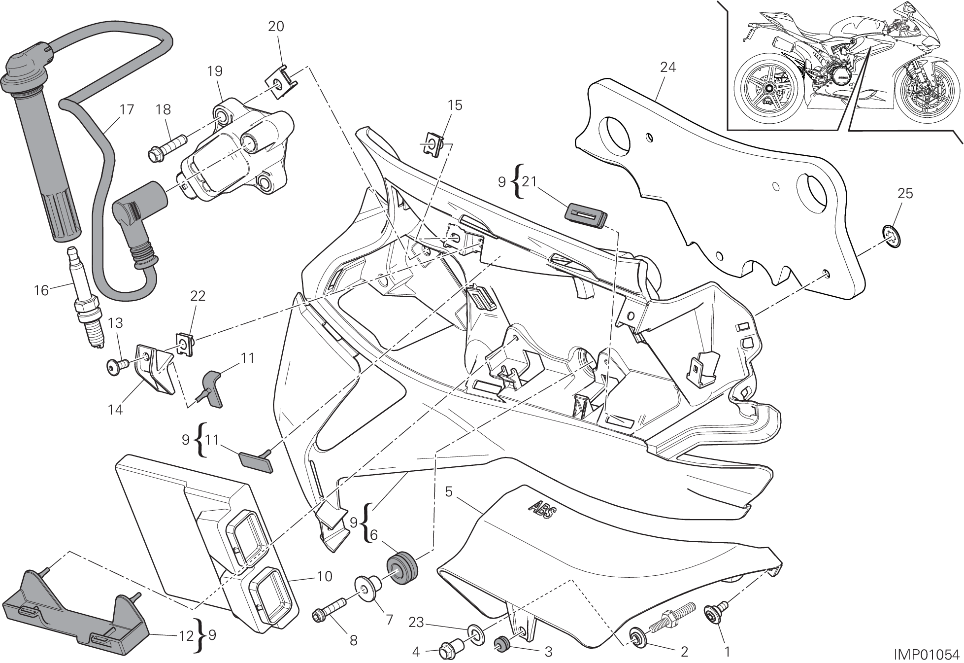 18B IMPIANTO ELETTRICO DESTRO POUR SUPERBIKE 1299R FINAL EDITION 2018