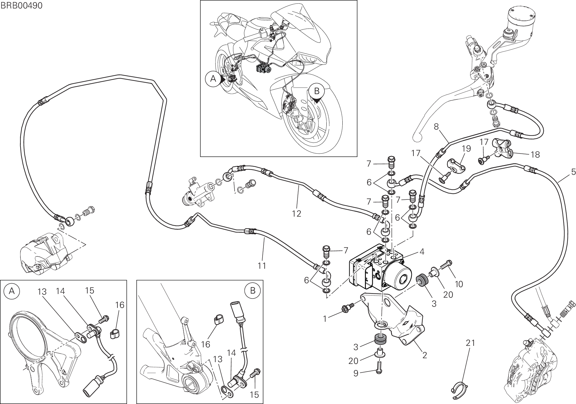 24A SYSTEME ANTIBLOCAGE DES FREINS ABS POUR SUPERBIKE 1299 ABS 2017