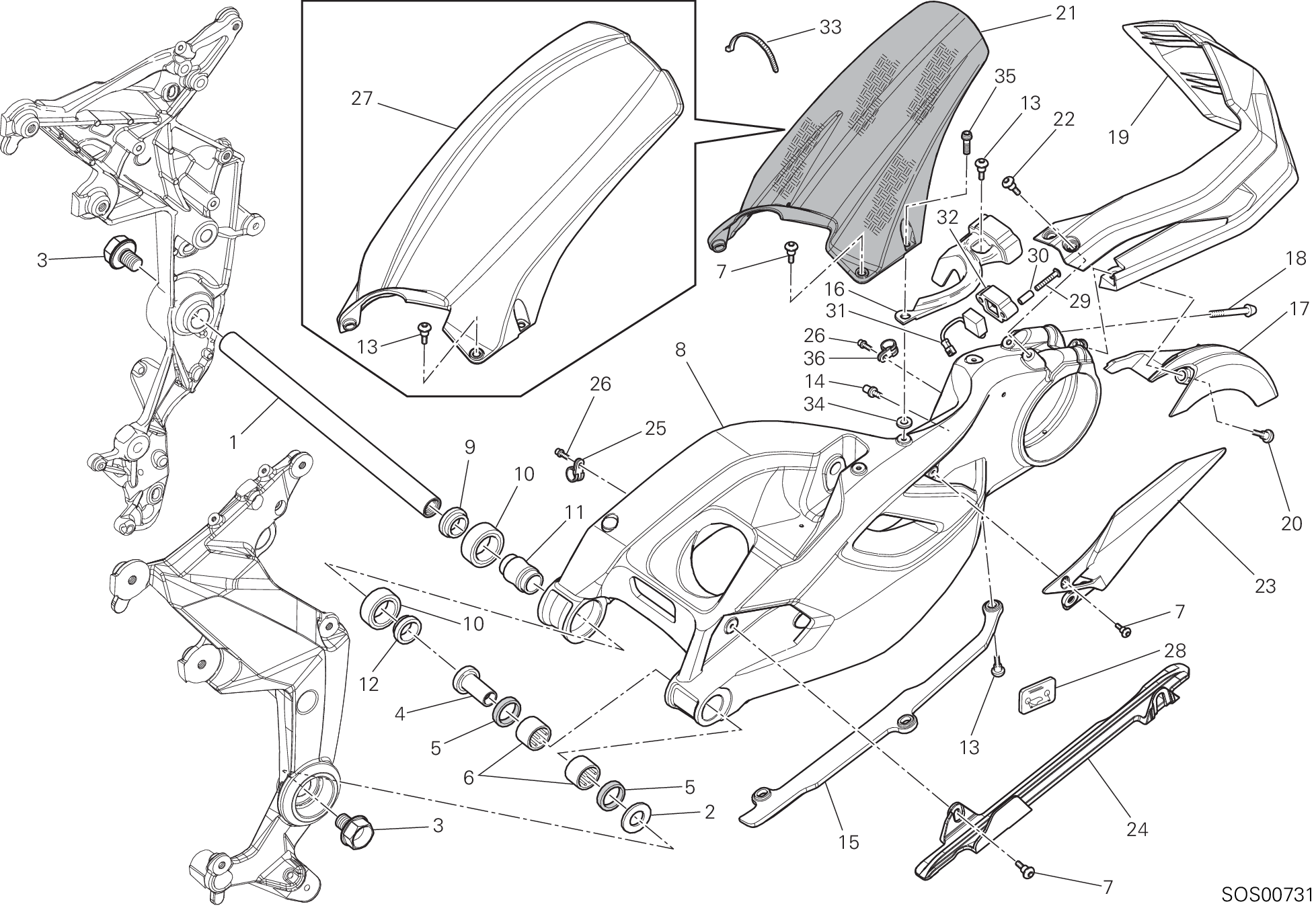 28A BRAS OSCILLANT POUR MULTISTRADA 1200 S PIKES PEAK 2014