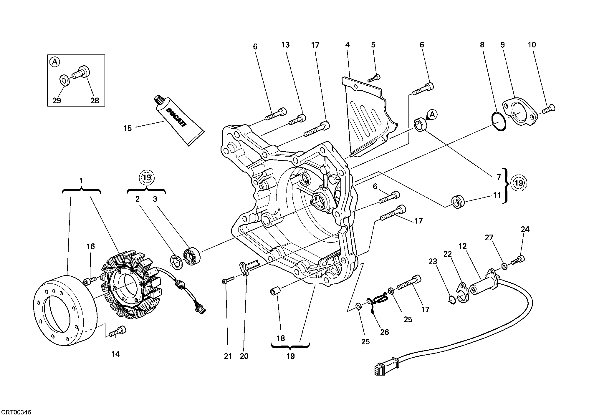 011 COUVERCLE GENERATEUR POUR MONSTER 695 2008