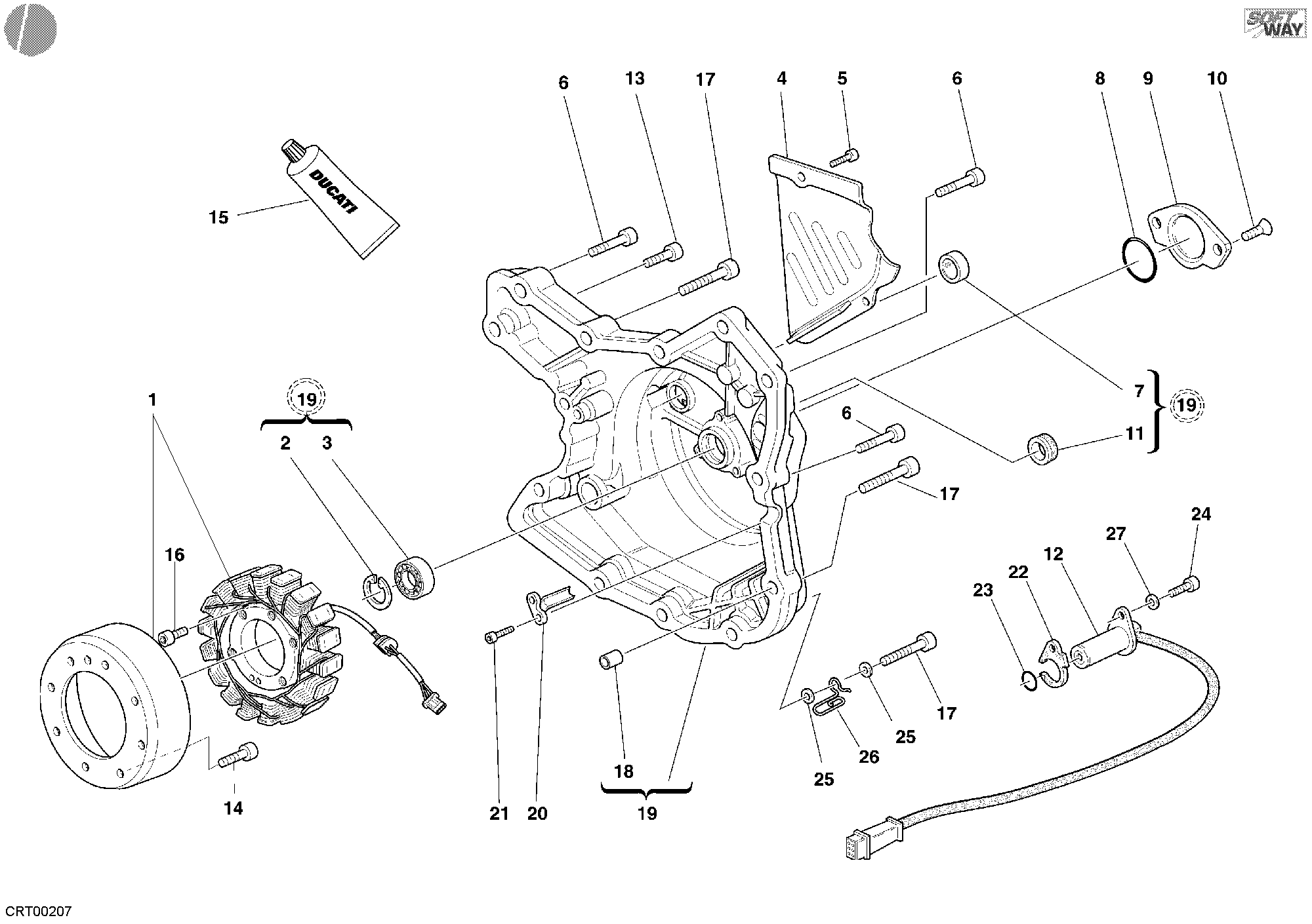 011 COUVERCLE GENERATEUR POUR SUPERSPORT 800 SS 2005