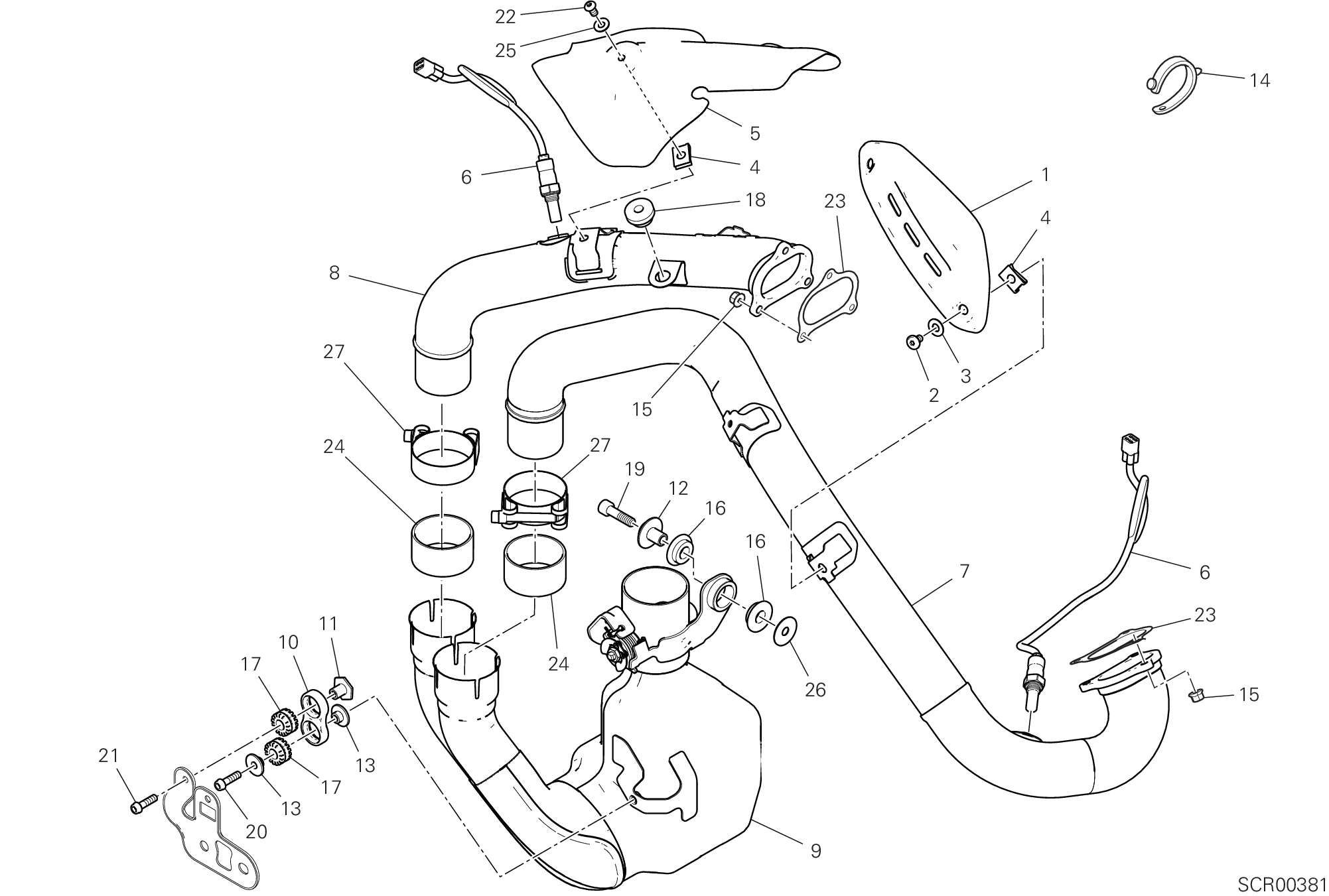 30A COLLECTEUR DECHAPPEMENT POUR HYPERMOTARD 950 2023