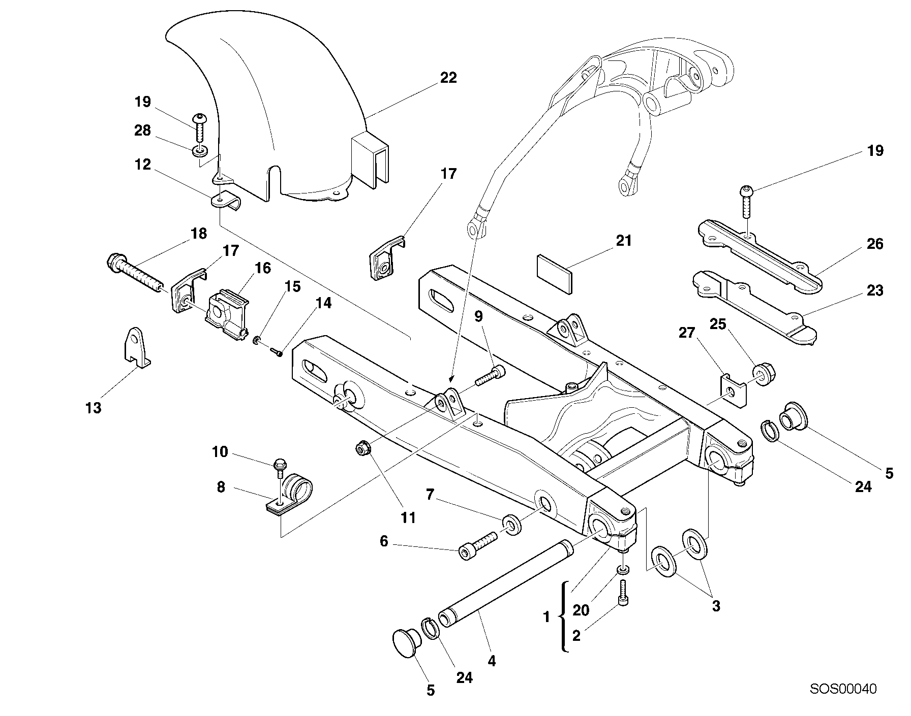 032 BRAS OSCILLANT POUR MONSTER 900 2001
