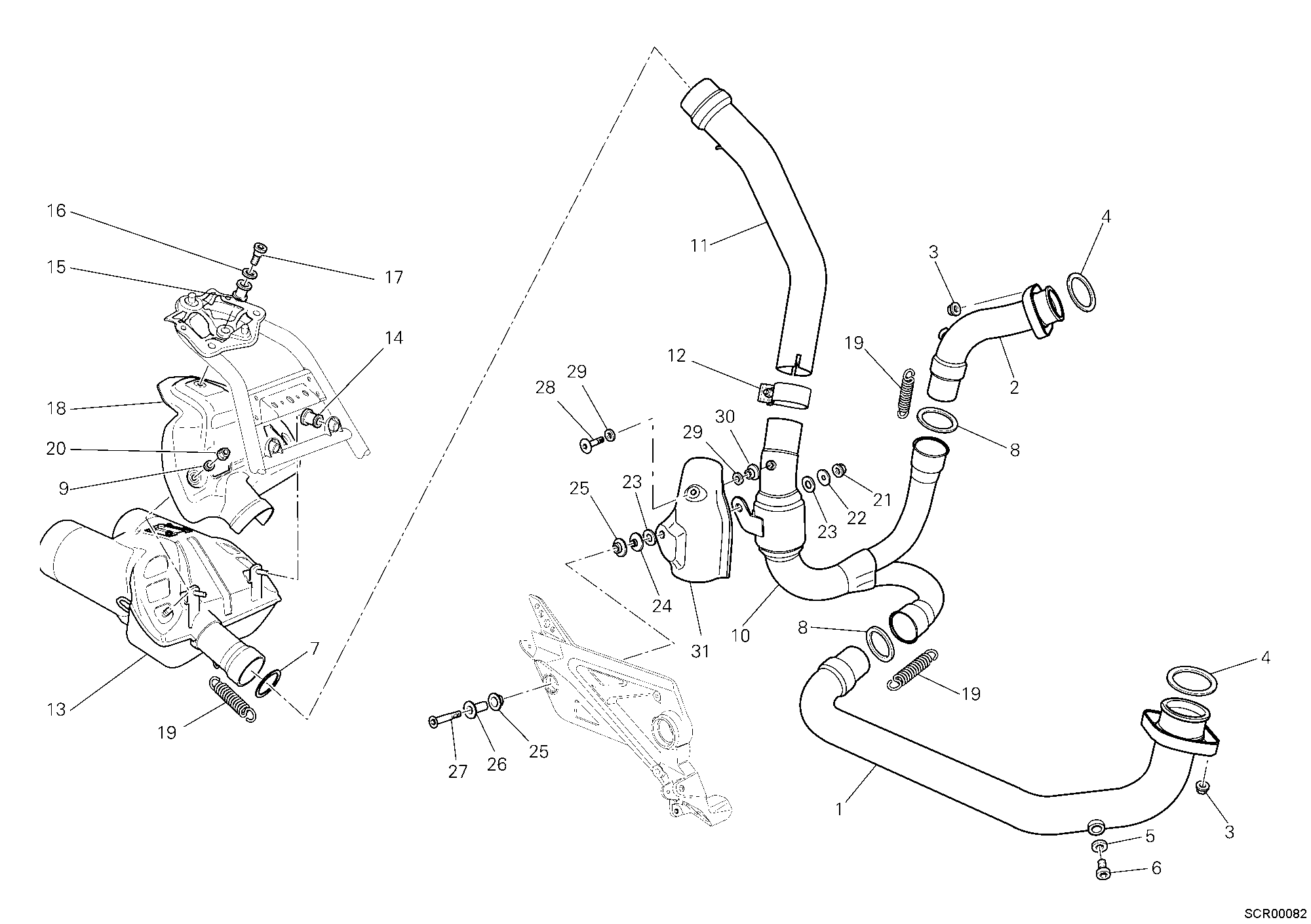 017 ECHAPPEMENT POUR MULTISTRADA 620 2006