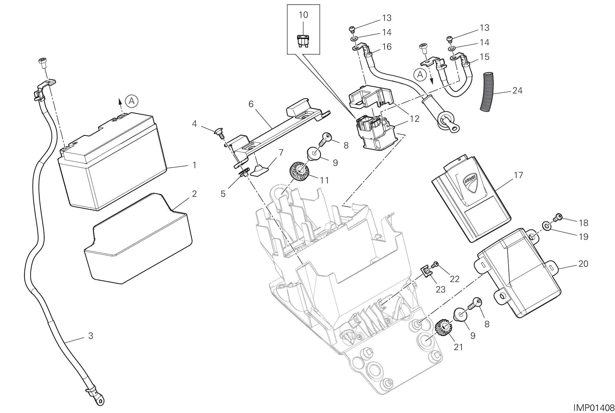 12B SUPPORT BATTERIE POUR MONSTER SP 2023