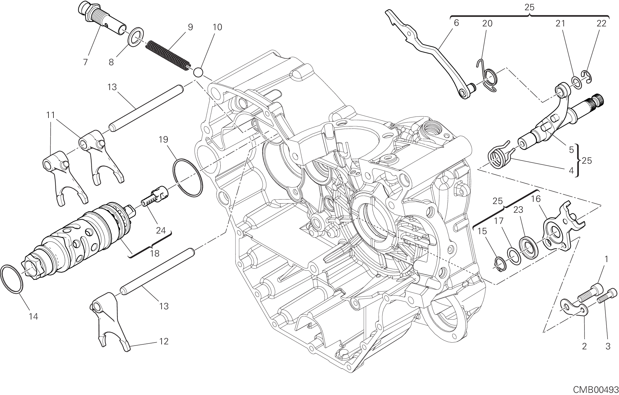002 TAMBOUR CHANGEMENT VITESSE FOURCHETTE POUR SUPERSPORT 2017