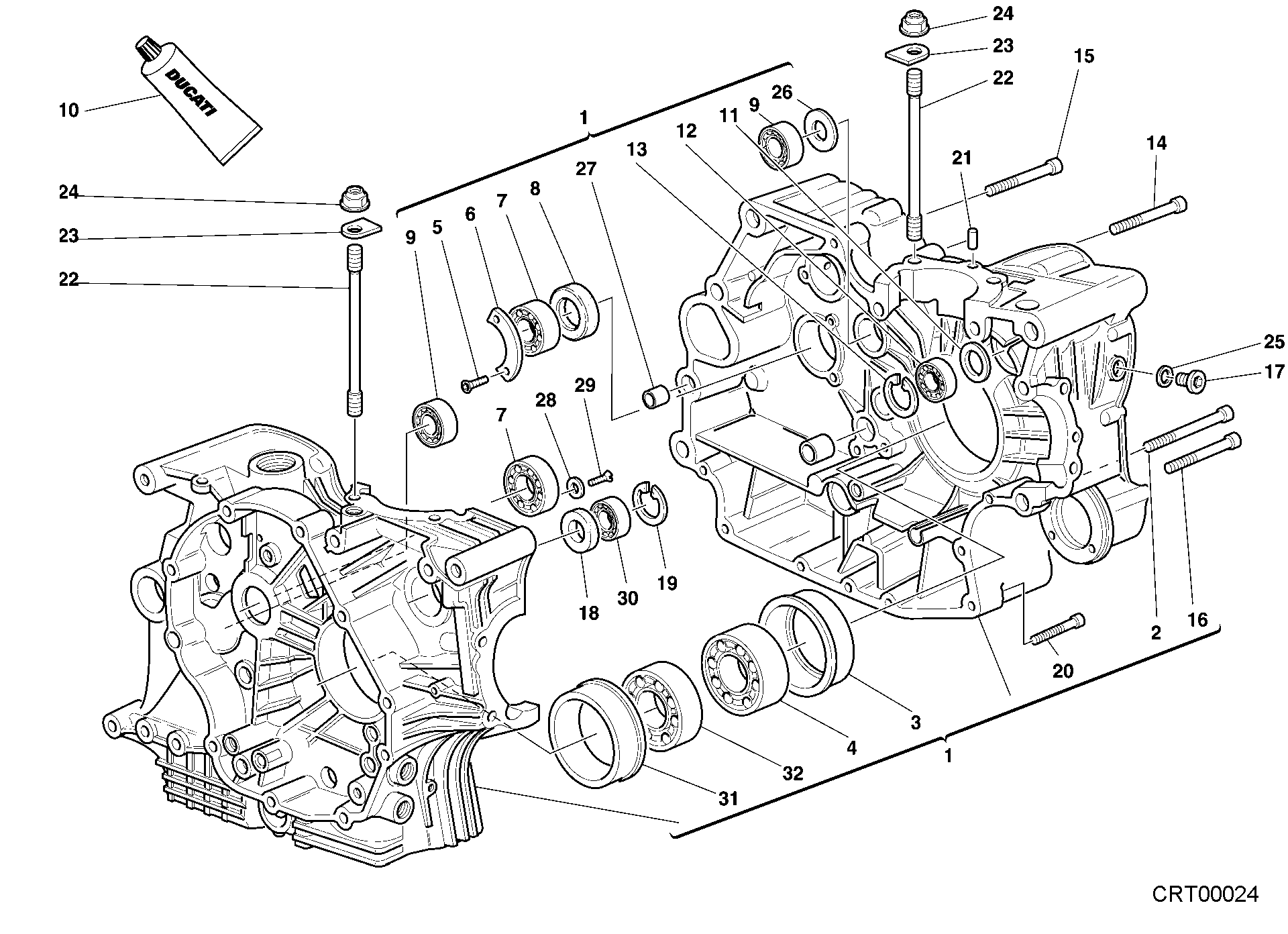 010 CARTER MOTEUR POUR SUPERBIKE 996 2000