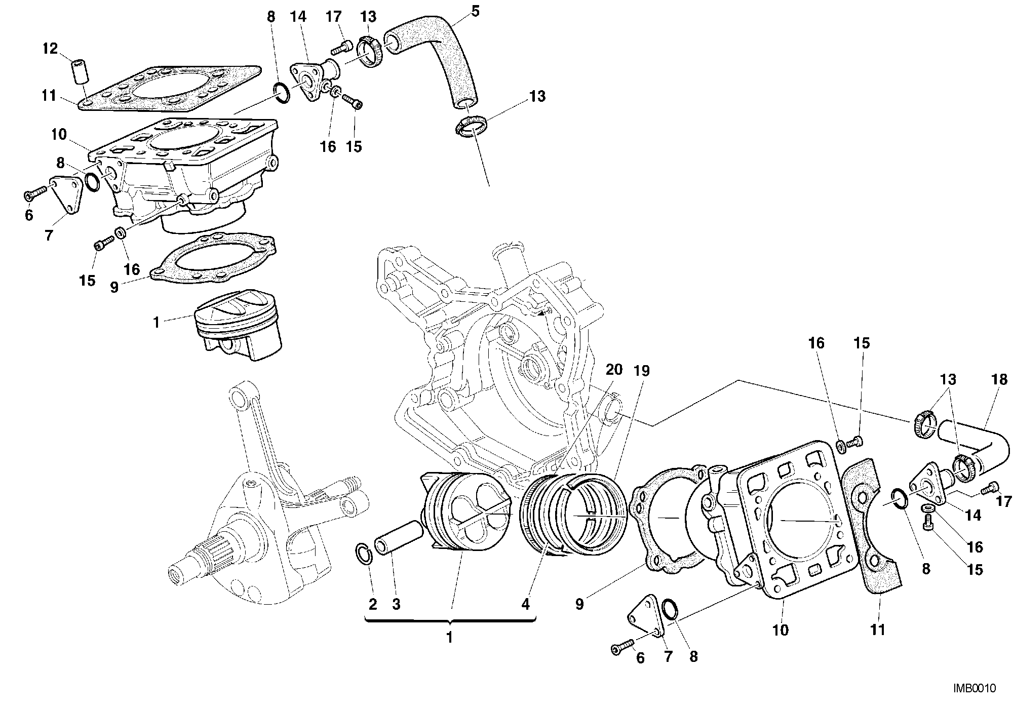 007 CYLINDRE PISTON POUR SUPERBIKE 996 RS 2001