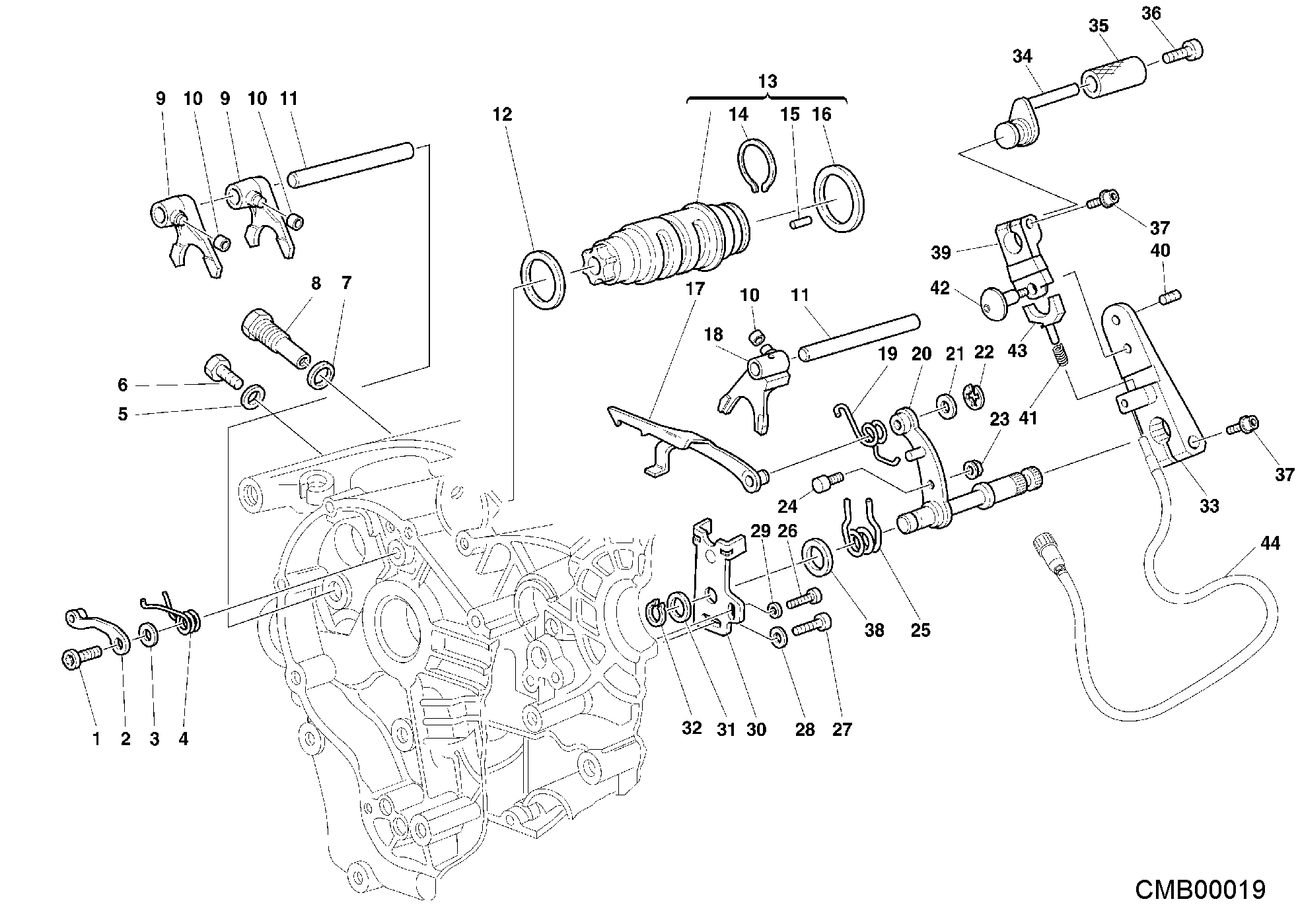002 ARBRE SELECTEUR DE VITESSES POUR SUPERBIKE 996 RS 2000