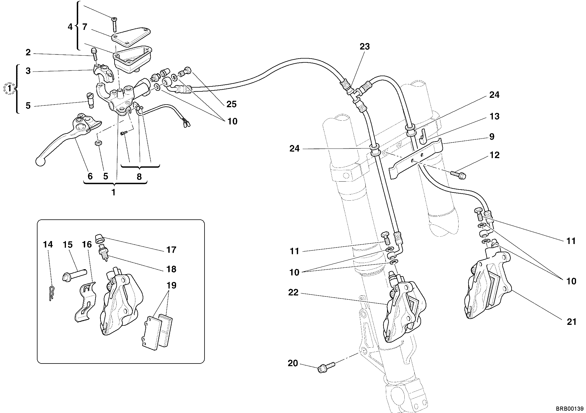 028 SYSTEME DE FREIN AVANT POUR MULTISTRADA 1000 2006