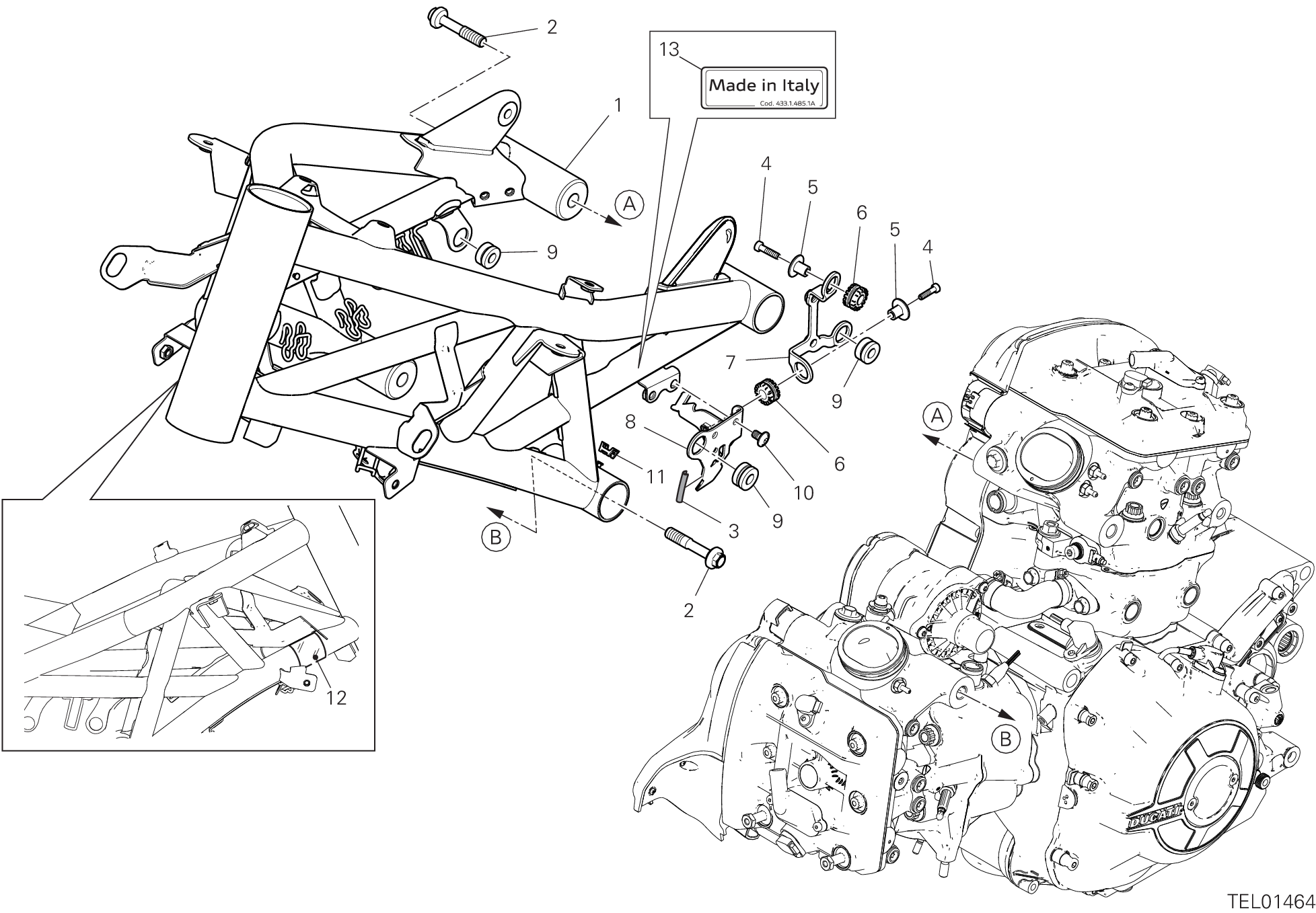 32A CADRE POUR DIAVEL 1260 S 2021