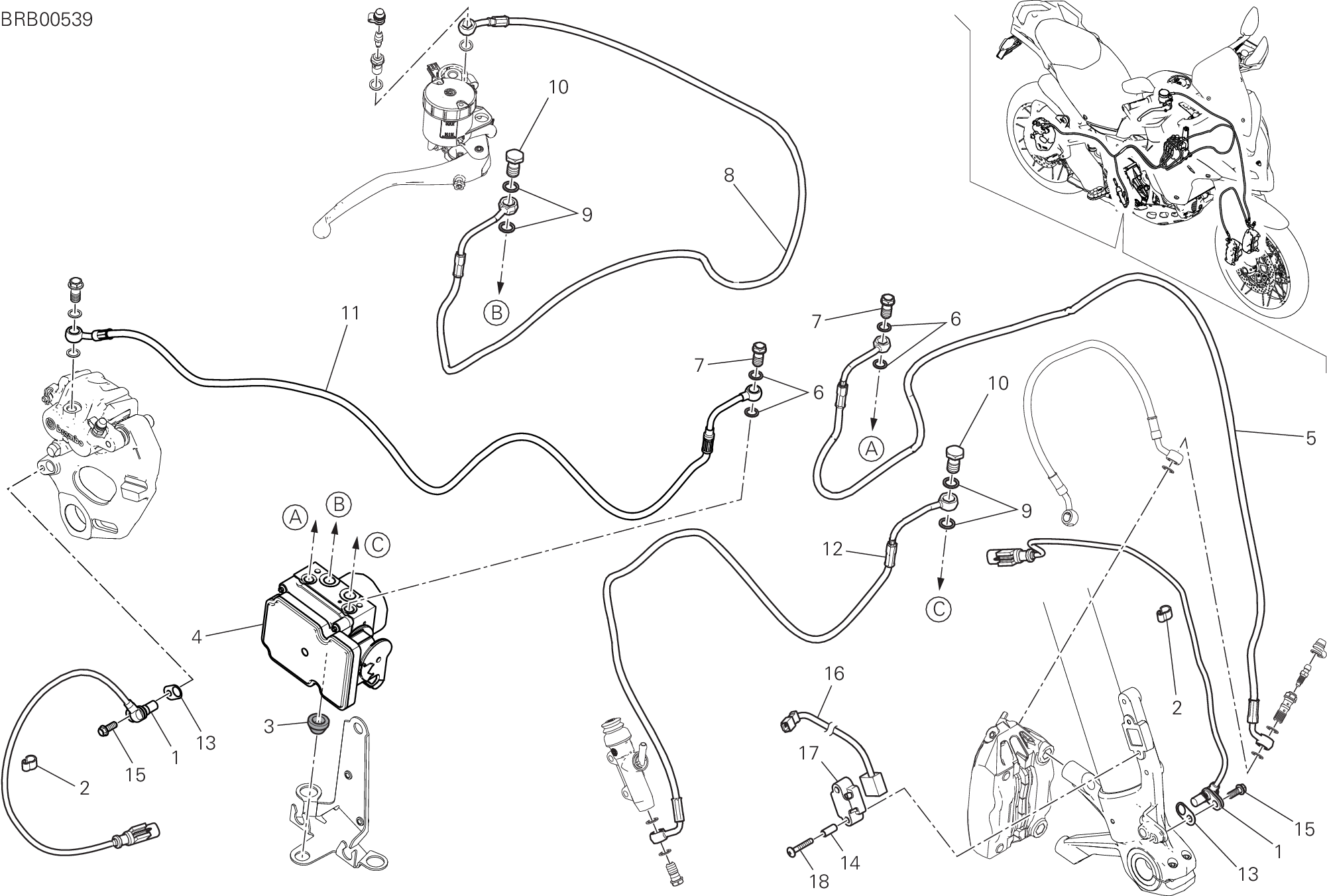 24A SYSTEME DE FREIN ABS POUR MULTISTRADA 1200 ENDURO 2017