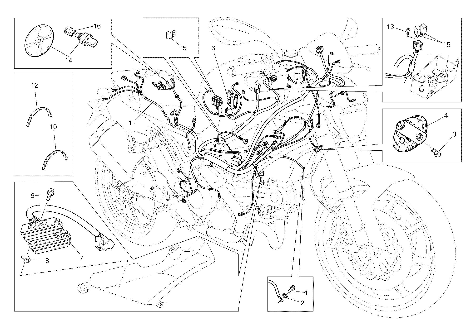 018 FAISCEAU DE FILS POUR MONSTER 1100 EVO ABS 2012