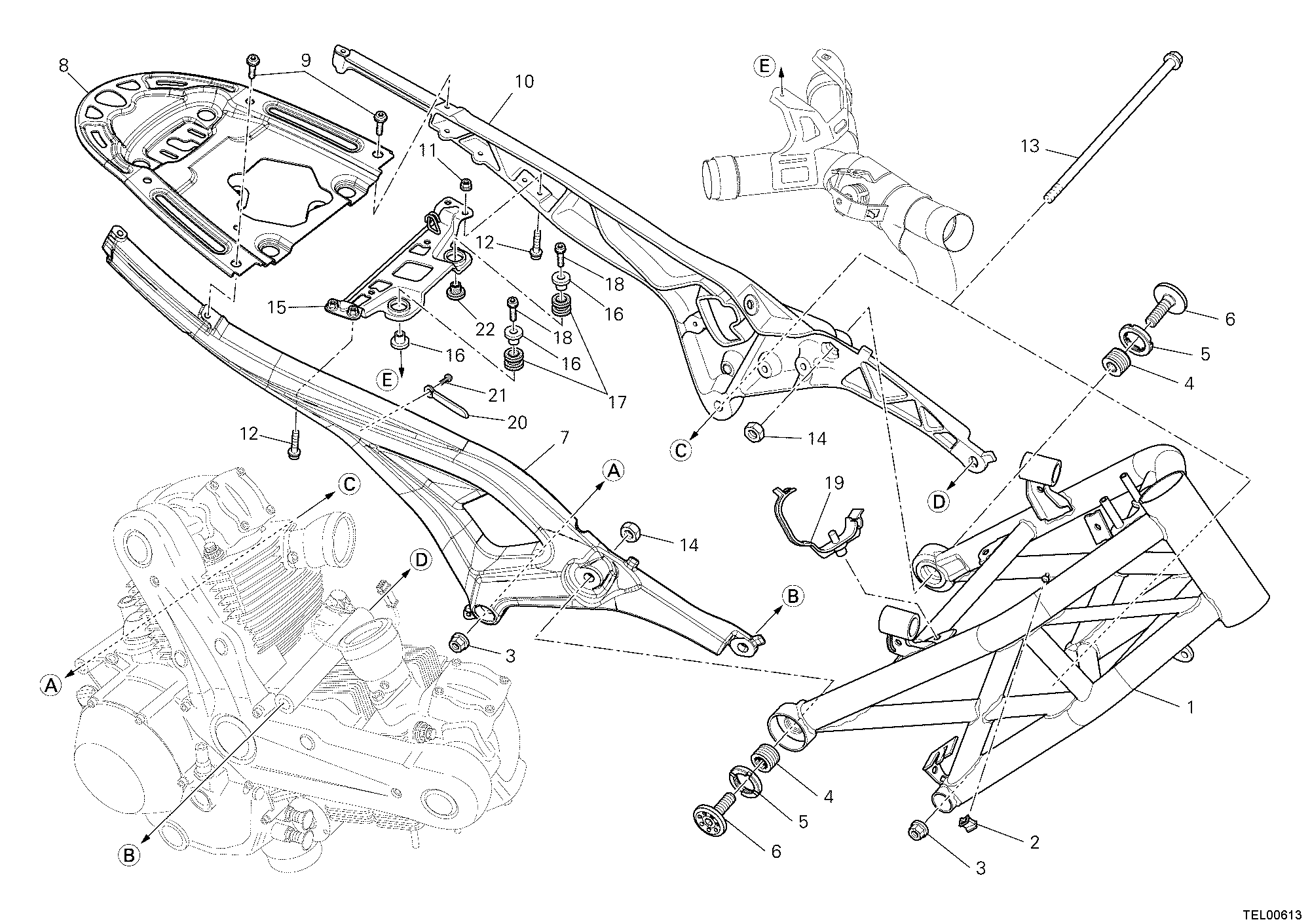 030 CADRE POUR MONSTER 796 ABS 2011