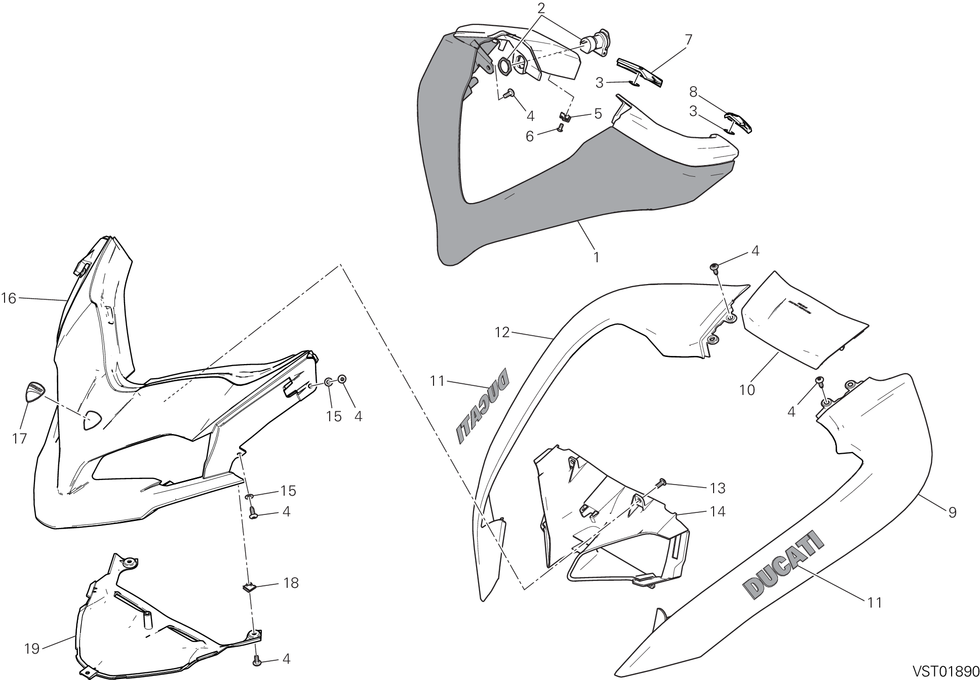 034 CAPOT AVANT POUR MULTISTRADA 1260 ENDURO 2020