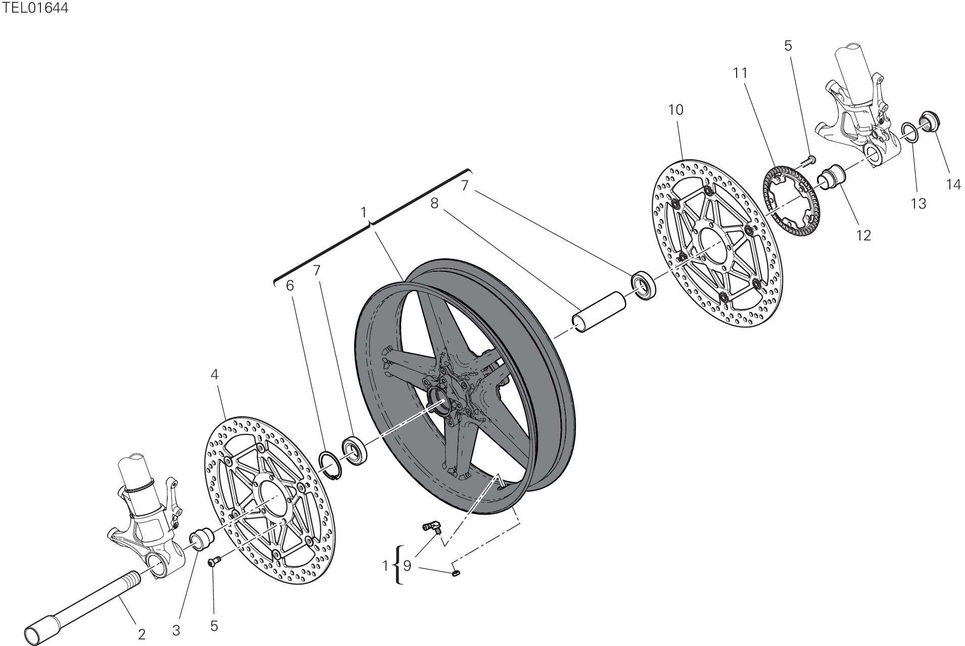 28A ROUE AVANT POUR SUPERBIKE PANIGALE V4 SP2 2022