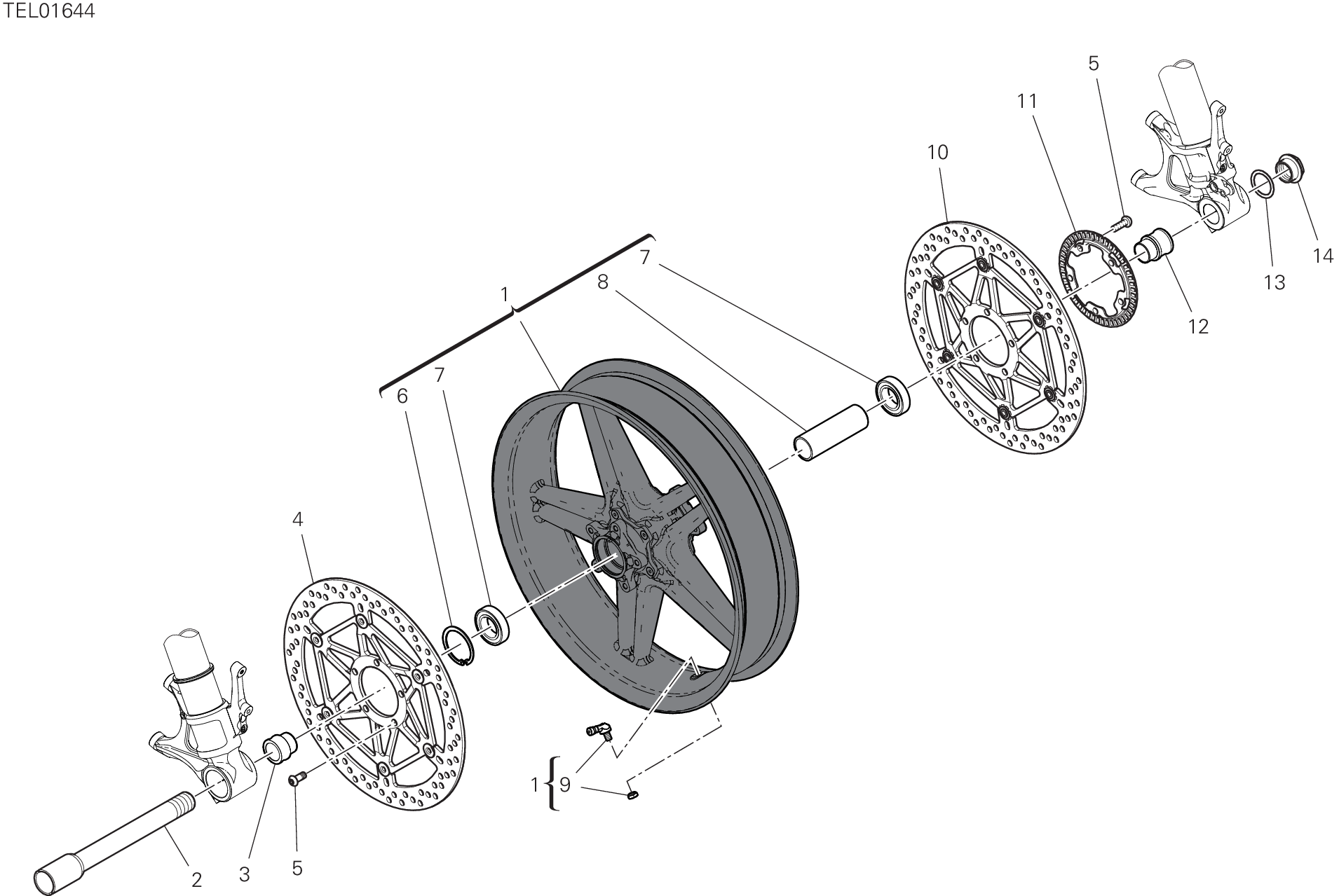 28A ROUE AVANT POUR SUPERBIKE PANIGALE V4 SP2 2024