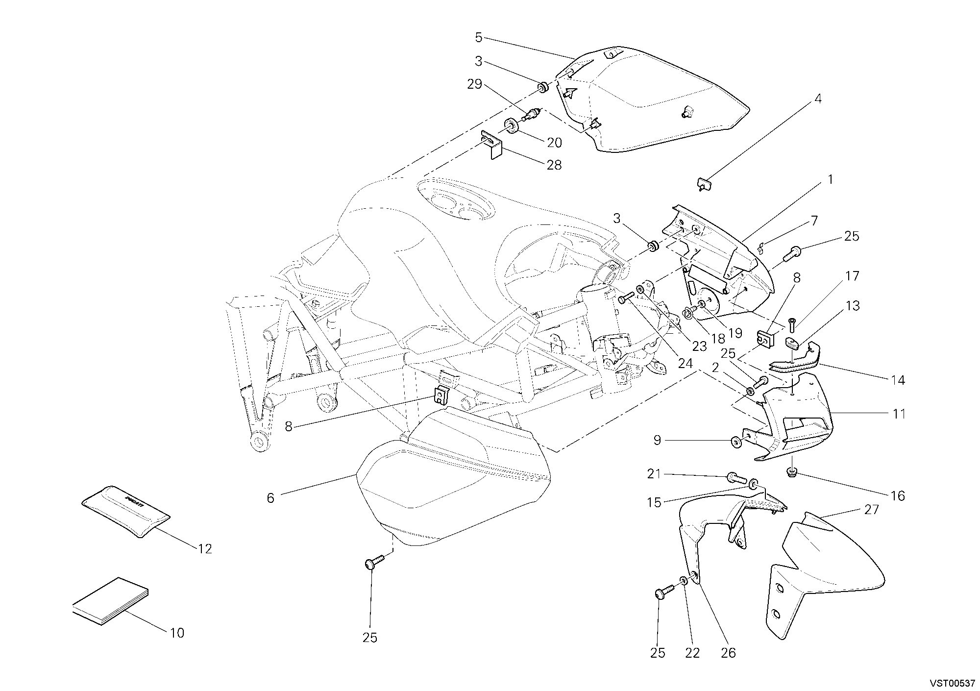 39A HABILLAGE POUR MULTISTRADA 620 DARK 2006