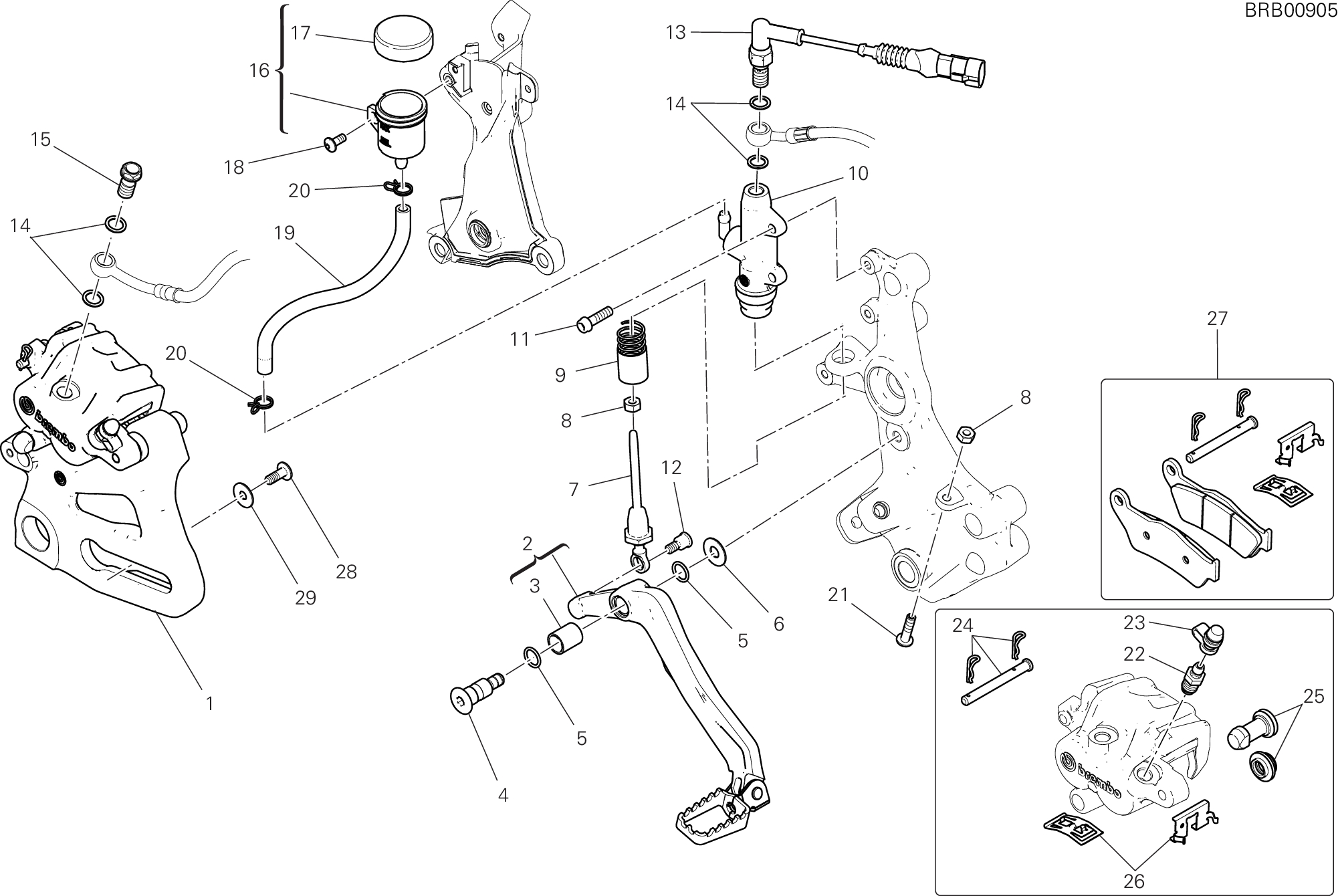 025 SYSTEME DE FREIN ARRIERE POUR MULTISTRADA V2 2025