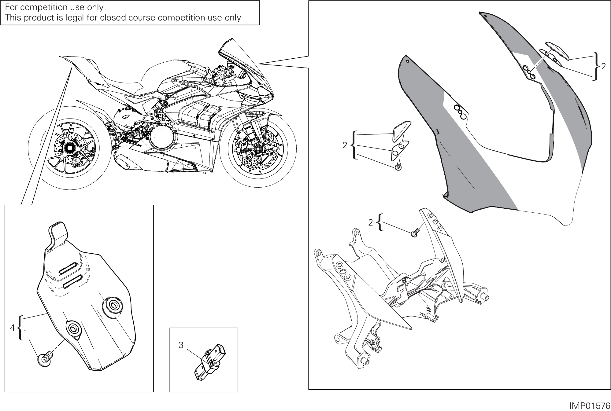 39A ACCESSOIRES POUR SUPERBIKE PANIGALE V4 R 2023