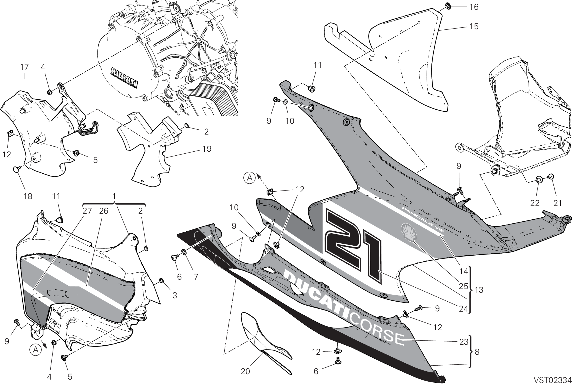 36B CARENE DROITE POUR SUPERBIKE PANIGALE V2 TROY BAYLISS 2024