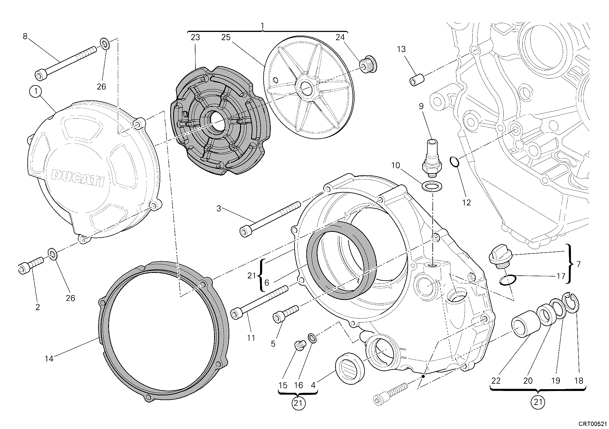 005 COUVERCLE EMBRAYAGE POUR STREETFIGHTER S 2012