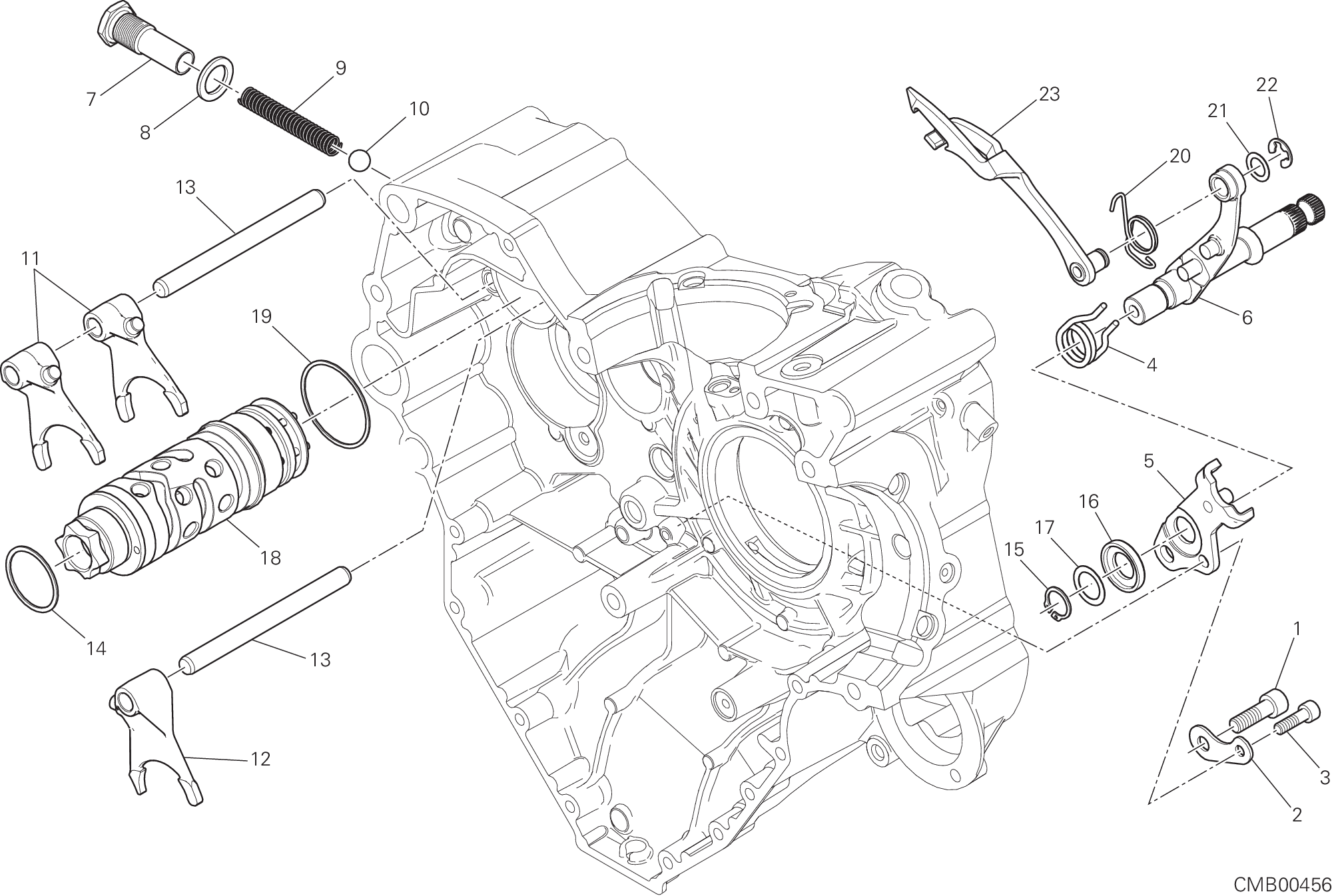 002 ARBRE SELECTEUR DE VITESSES POUR MULTISTRADA 1200 ABS 2015