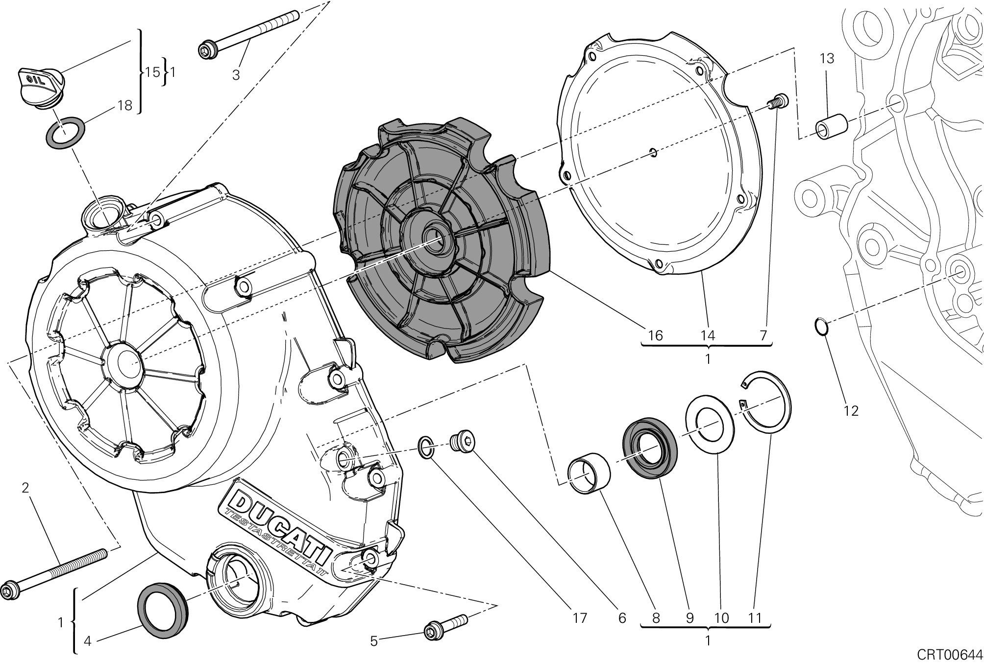 005 COUVERCLE EMBRAYAGE POUR DIAVEL 2013