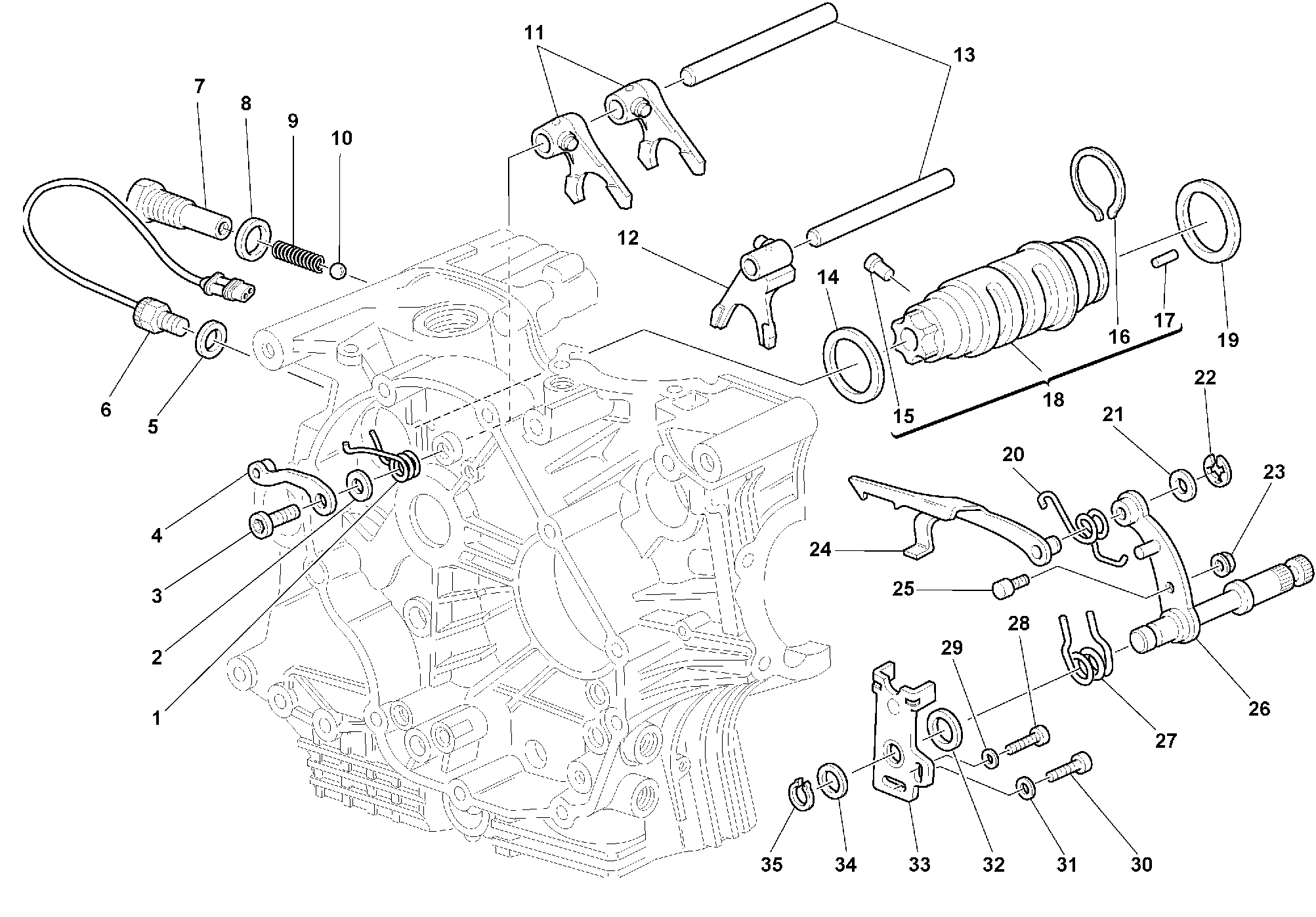 020 ARBRE SELECTEUR DE VITESSES POUR SUPERBIKE 996 SPS 1999