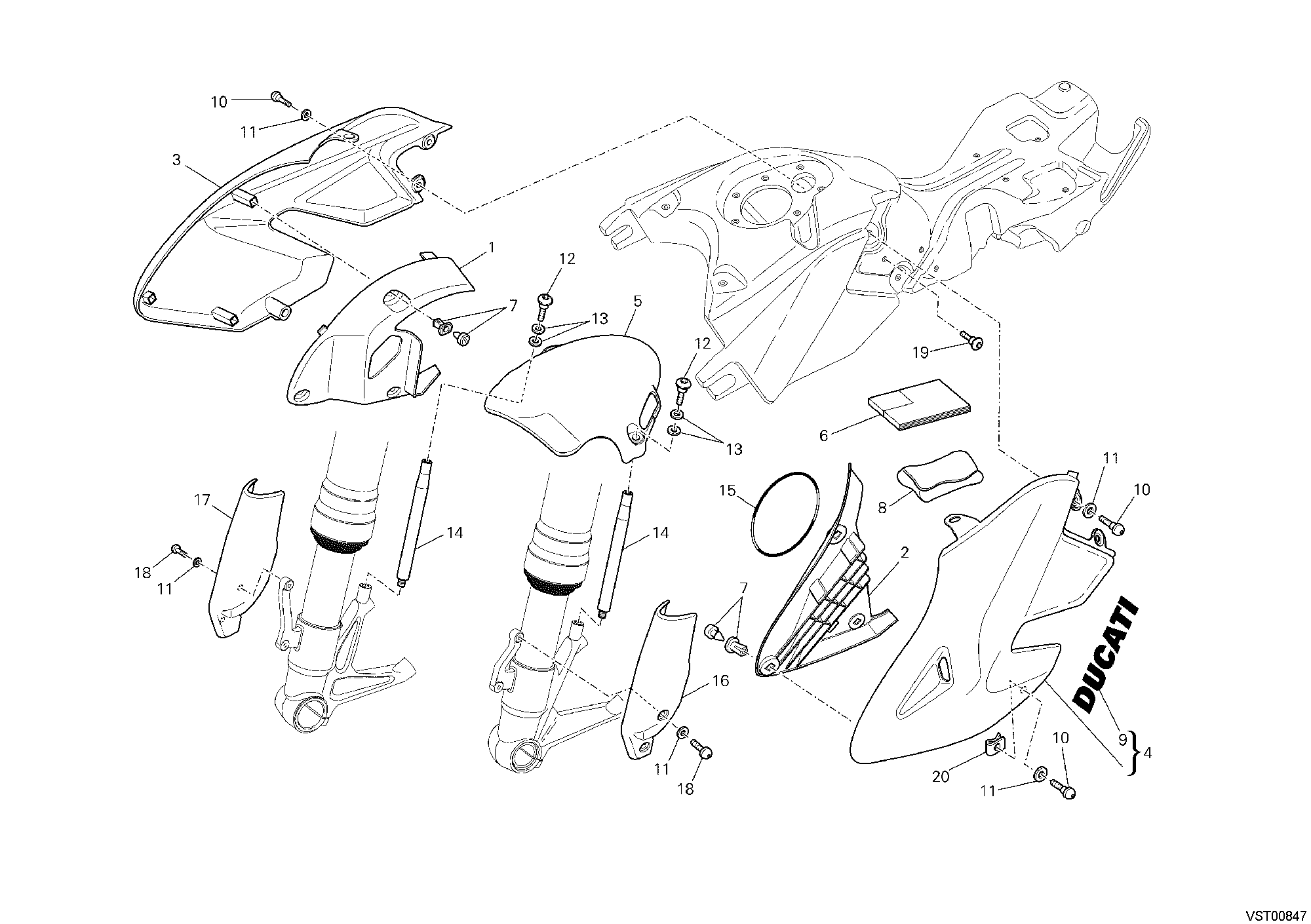 39A HABILLAGE POUR HYPERMOTARD 796 2010
