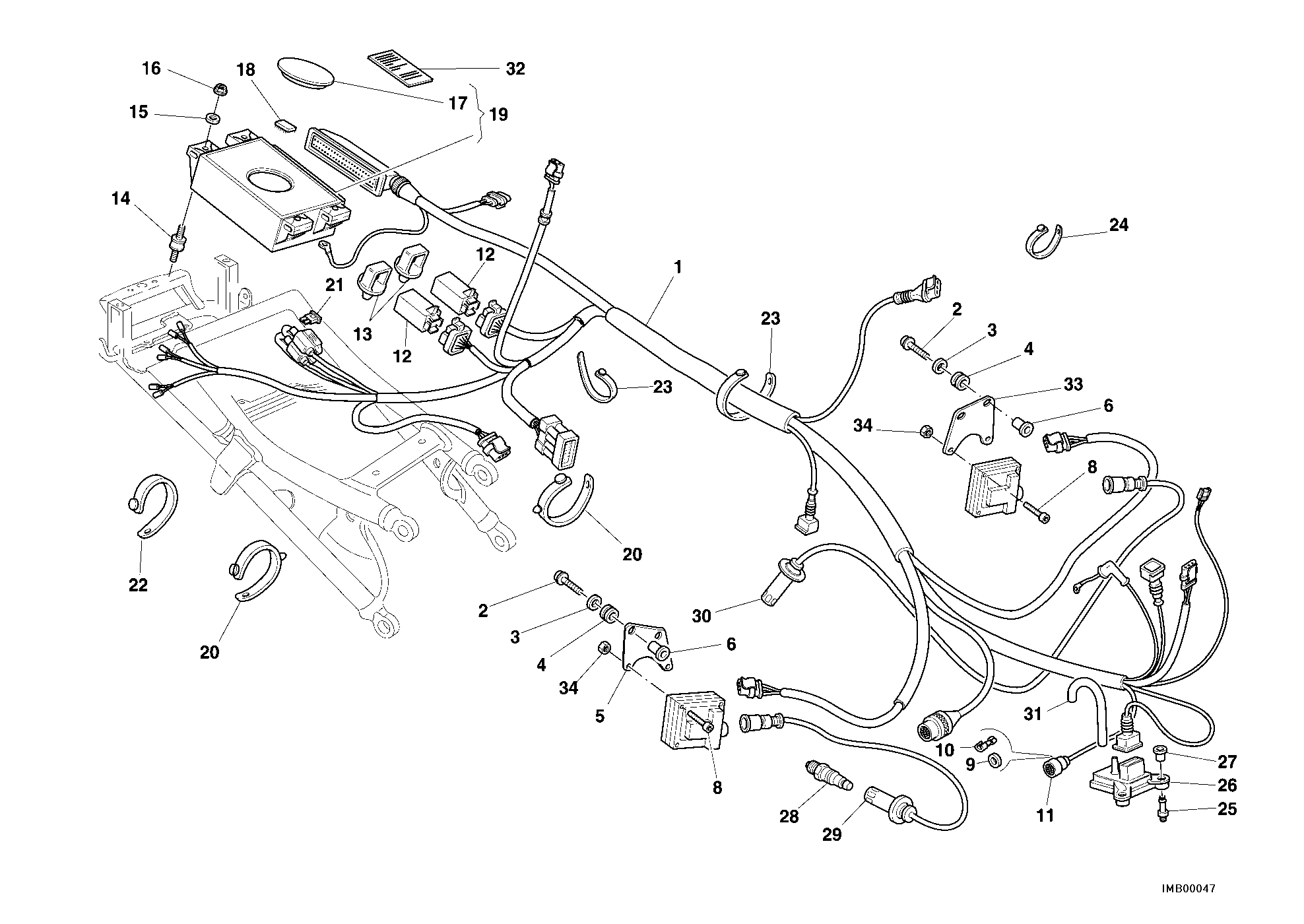 018 CENTRALE CONTRLE MOTEUR POUR SUPERBIKE 748 R SINGLE SEAT 2000