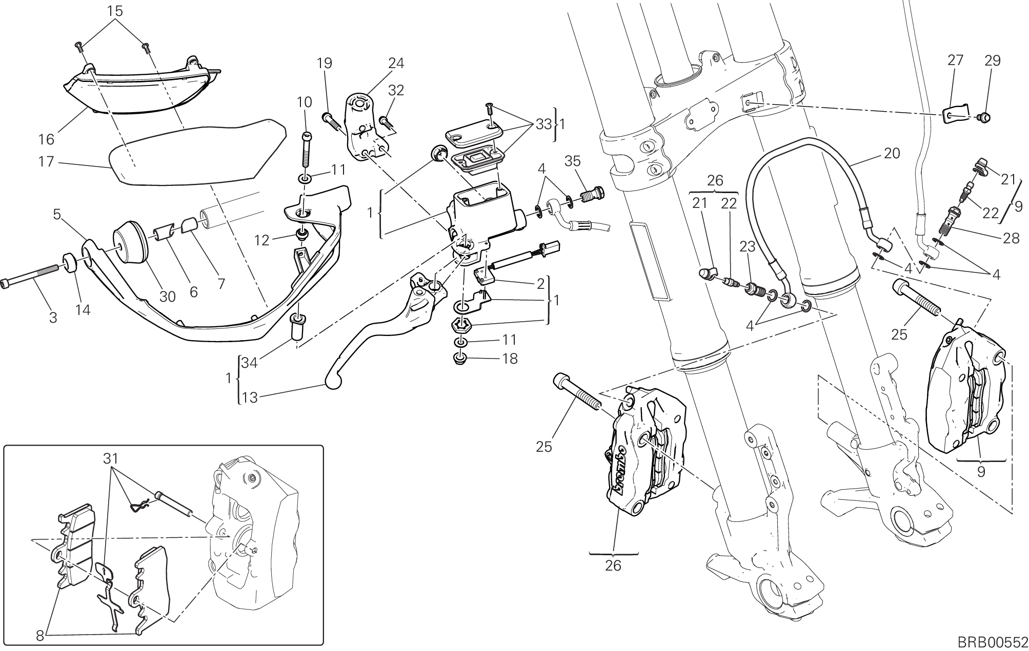 024 SYSTEME DE FREIN AVANT POUR MULTISTRADA 950 2017