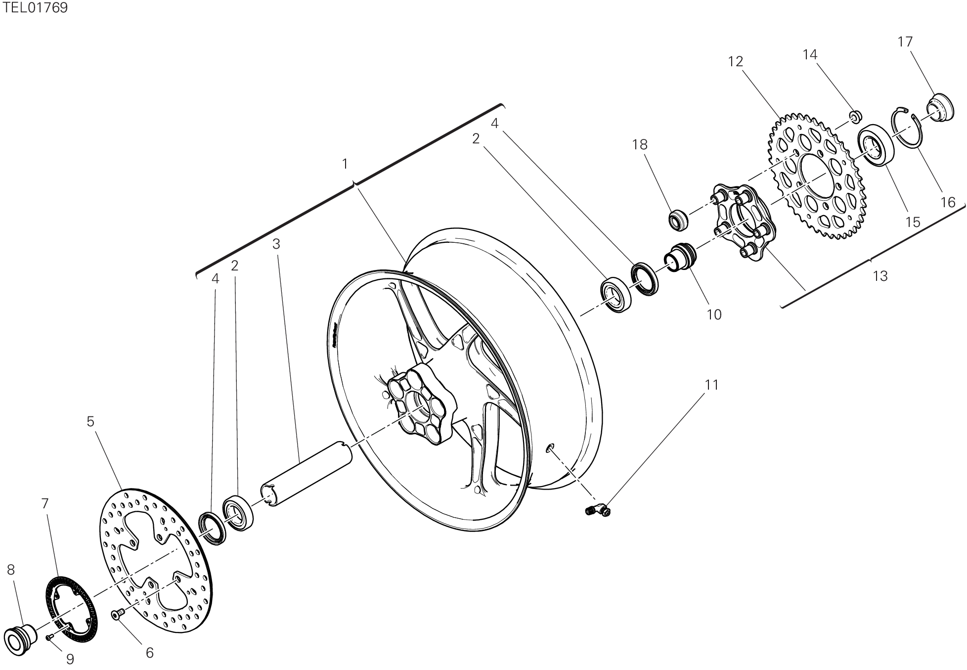 29A ROUE ARRIERE POUR SUPERBIKE PANIGALE V4 S 2025
