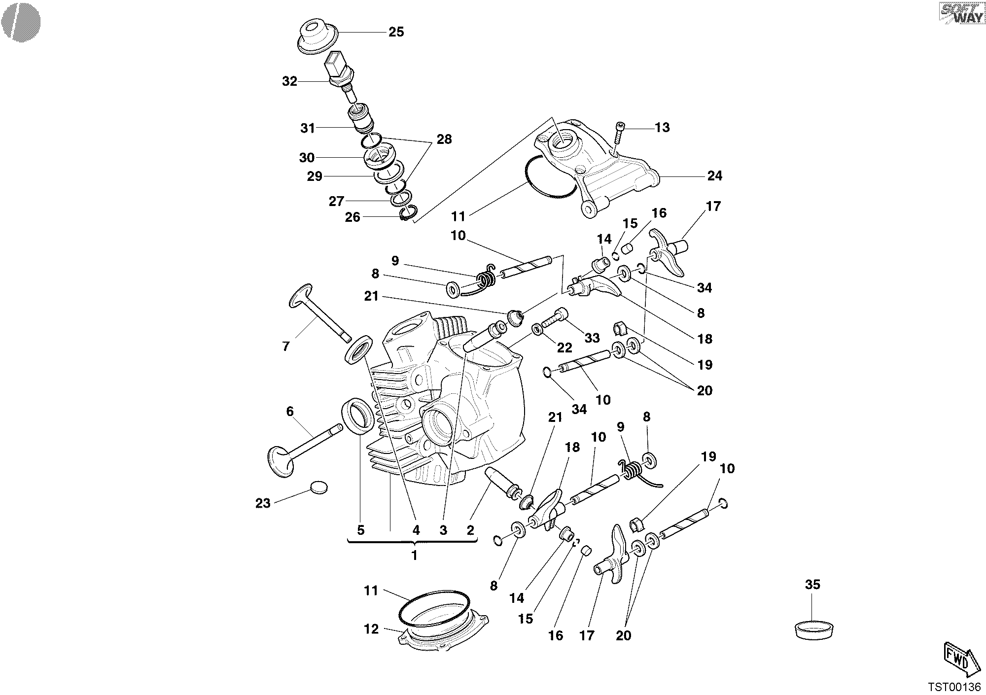 015 CULASSE HORIZONTALE POUR SUPERSPORT 1000 SS 2004