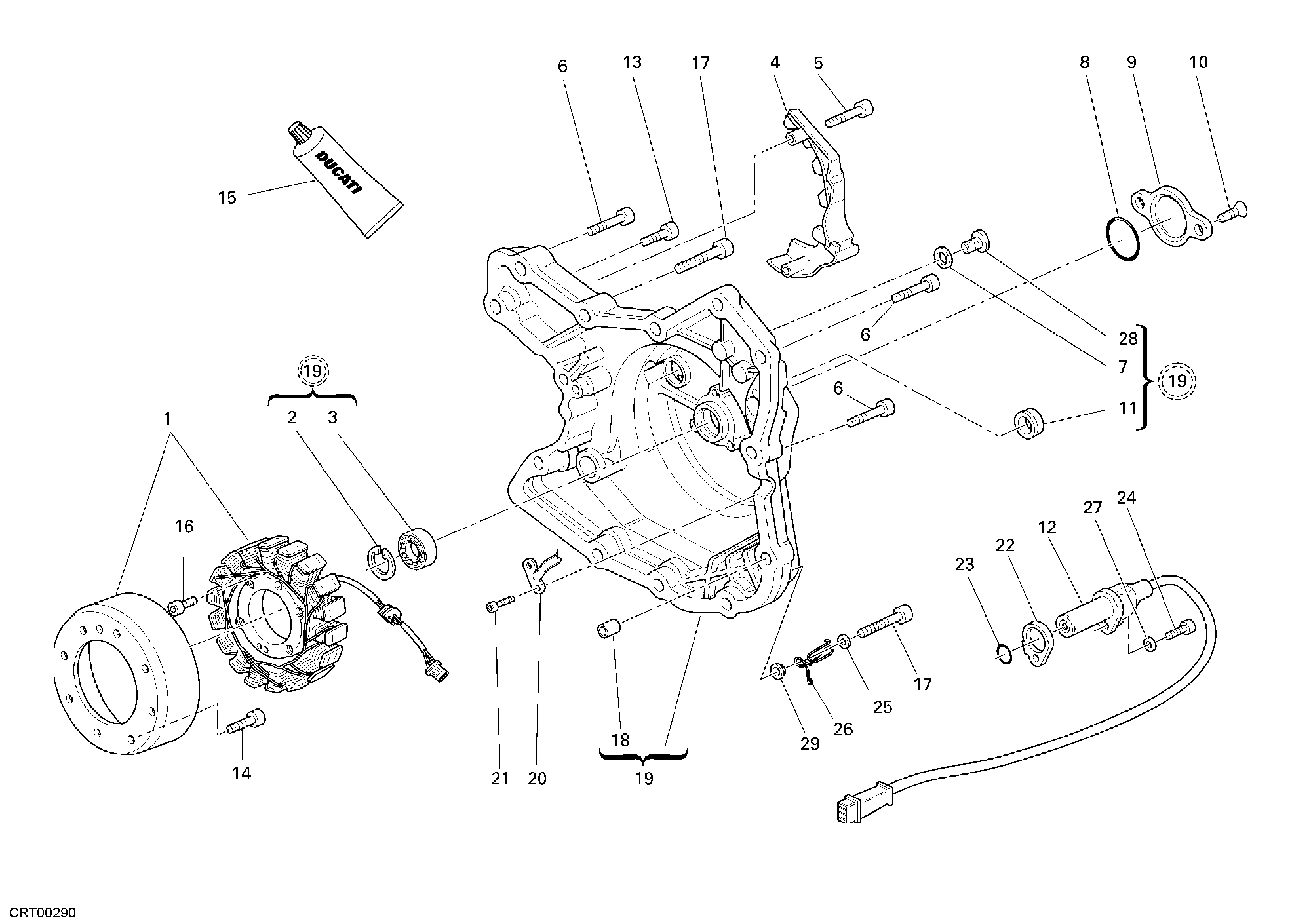 011 COUVERCLE GENERATEUR POUR MULTISTRADA 1100 S 2007
