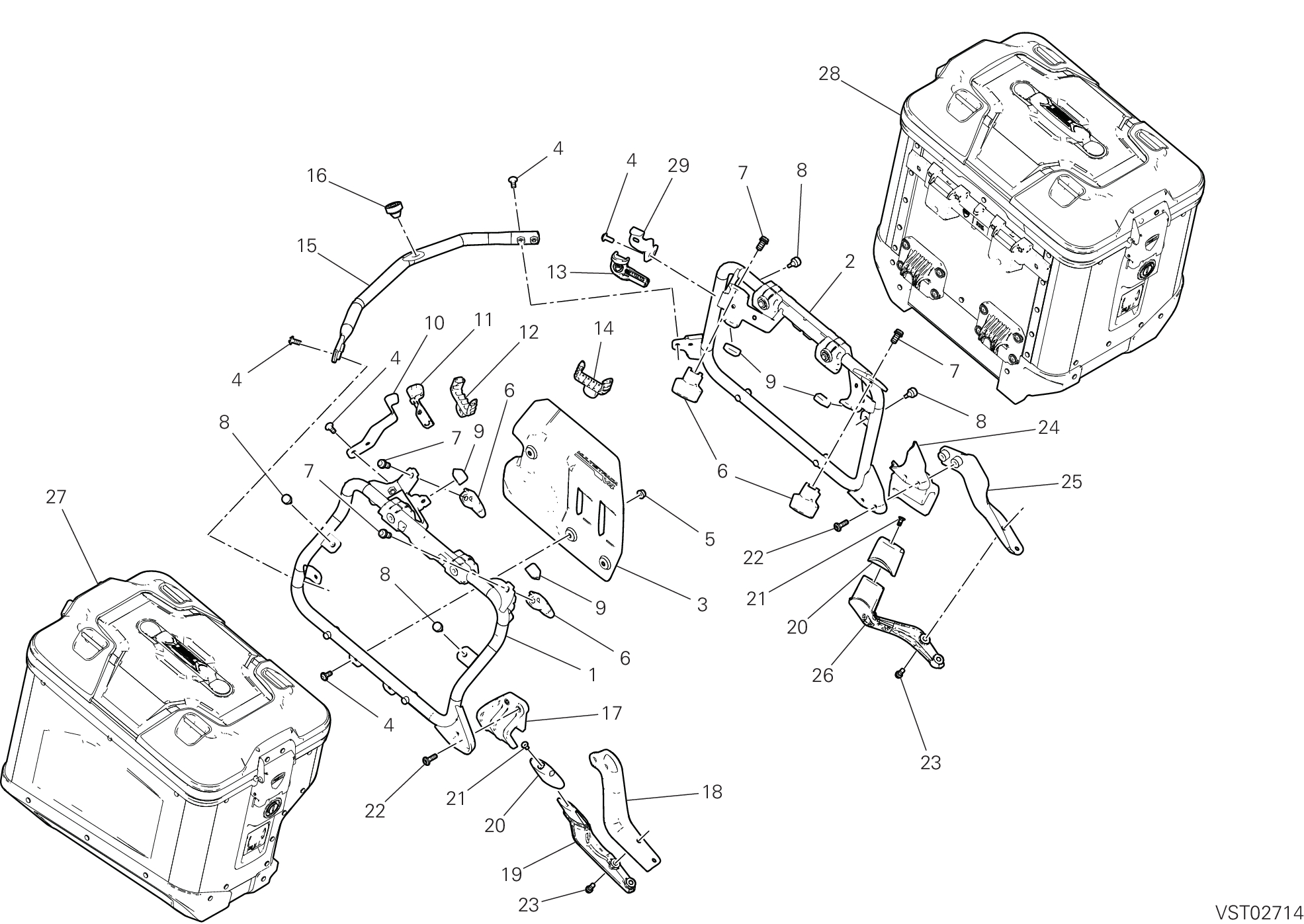 38A SACOCHES LATERALES POUR MULTISTRADA V4 RALLY RADAR FULL ADVENTURE 2025