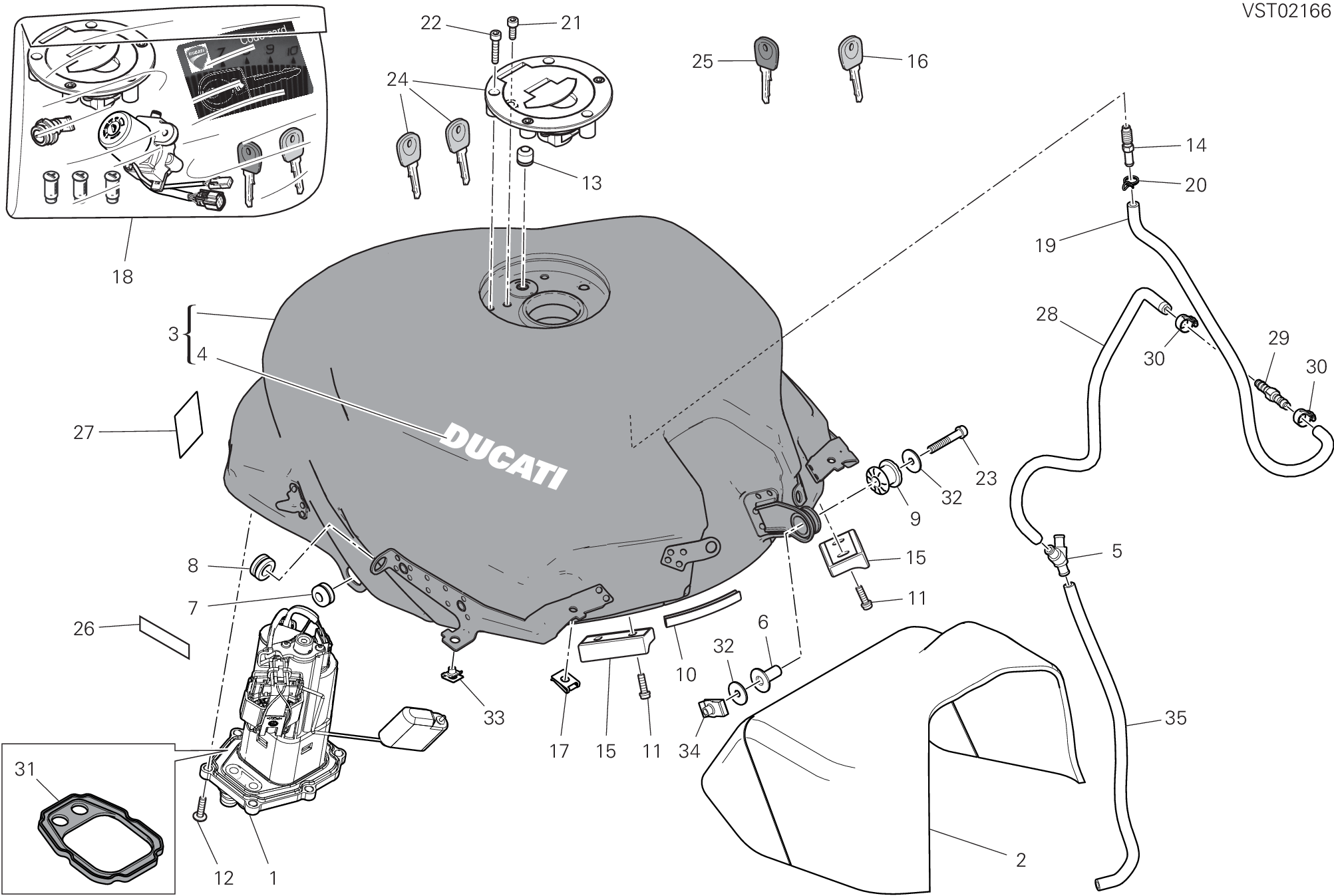 032 RESERVOIR CARBURANT POUR SUPERSPORT 950 S 2021