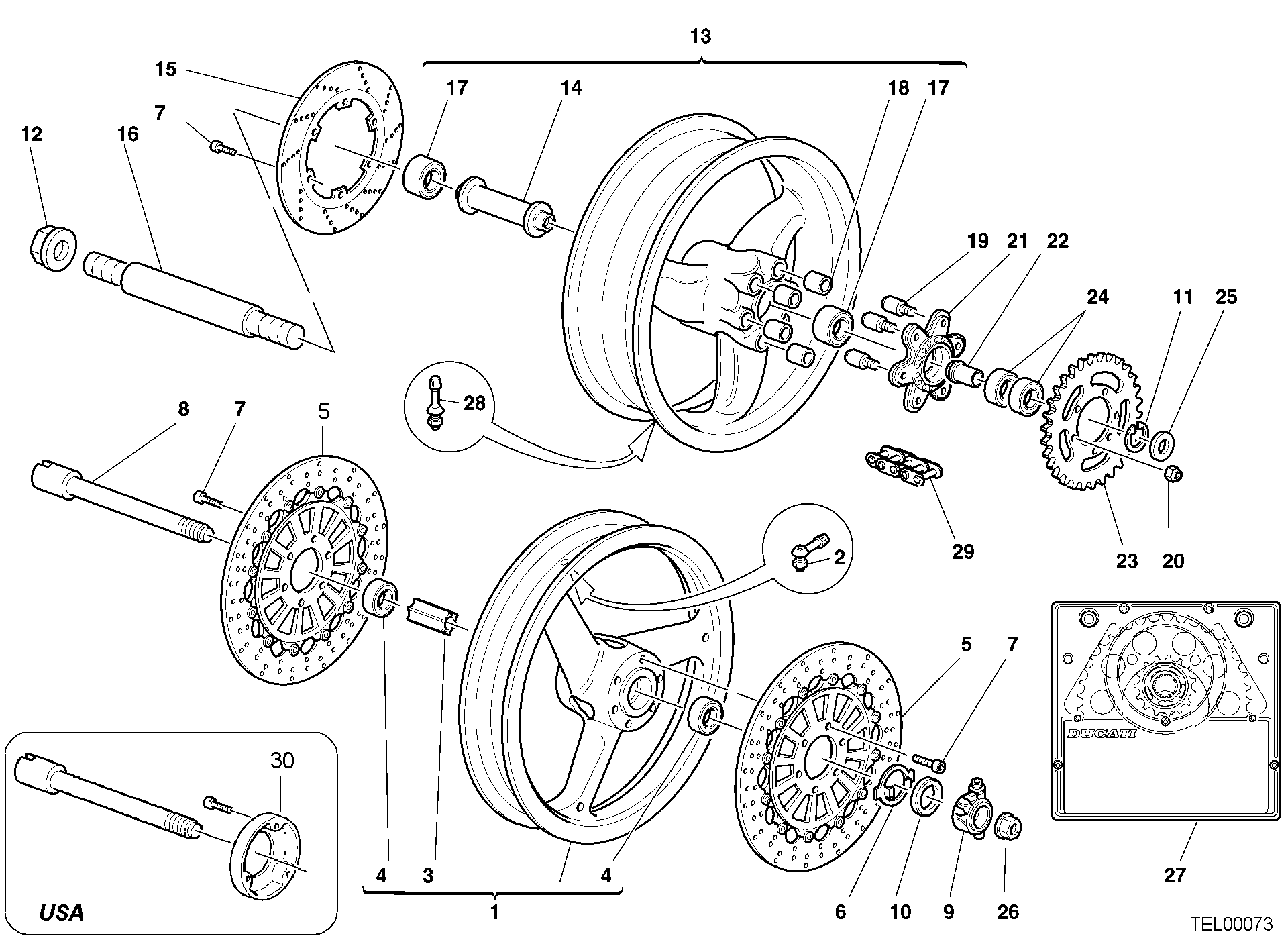 027 ROUES POUR MONSTER 750 2001