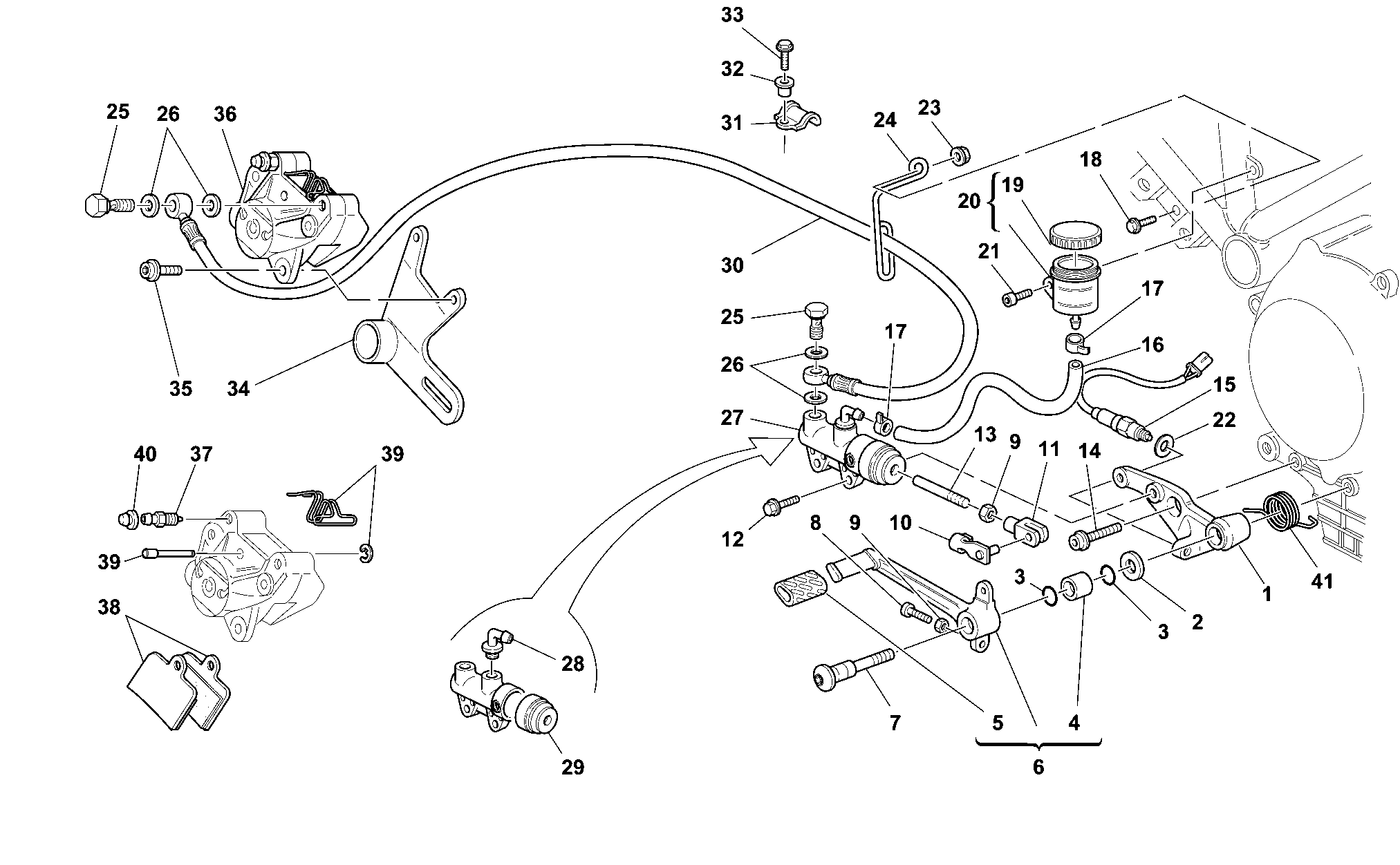 037 SYSTEME DE FREIN ARRIERE POUR SPORT TOURING ST4 1999
