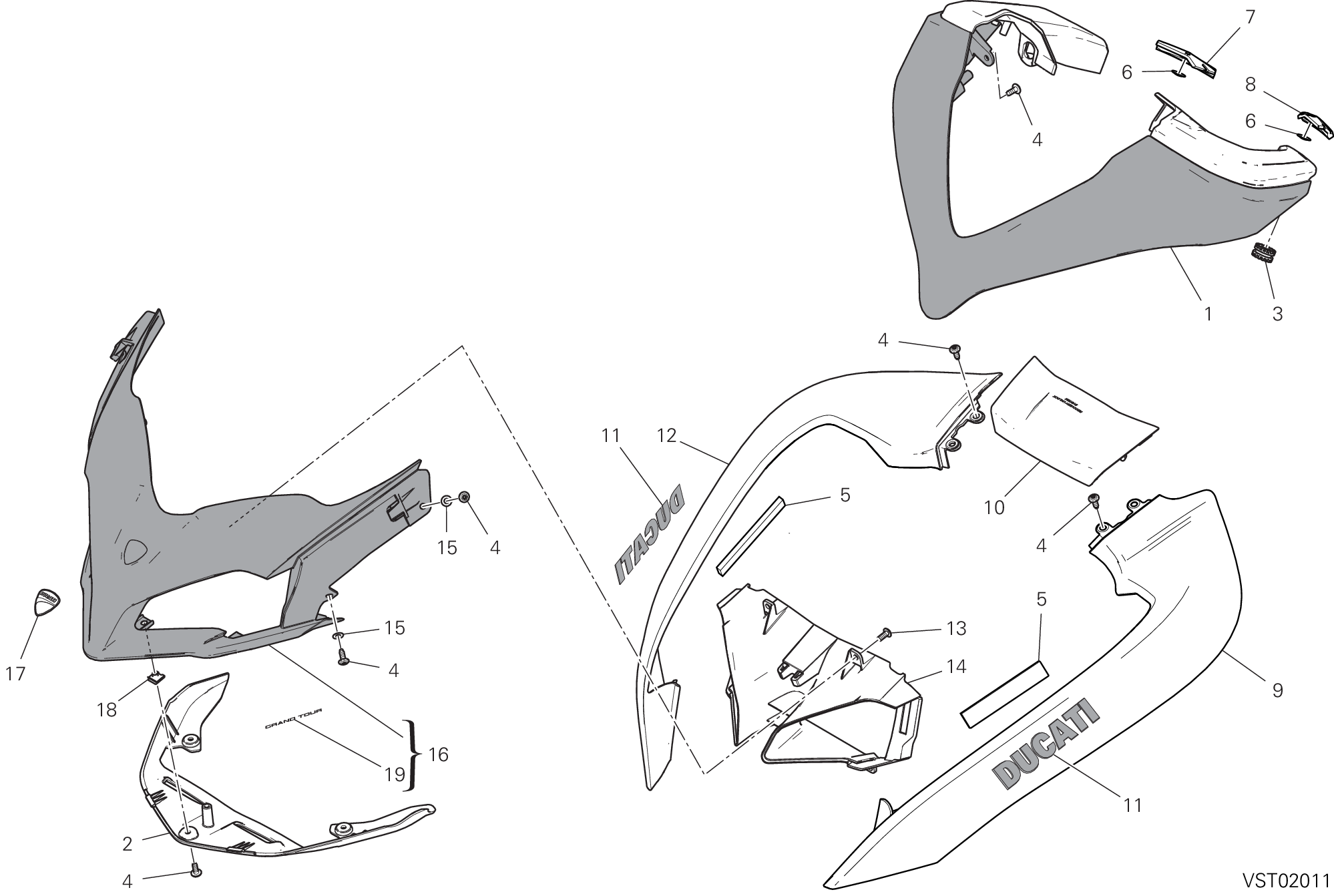 034 CAPOT AVANT POUR MULTISTRADA 1260 S GRAND TOUR 2020
