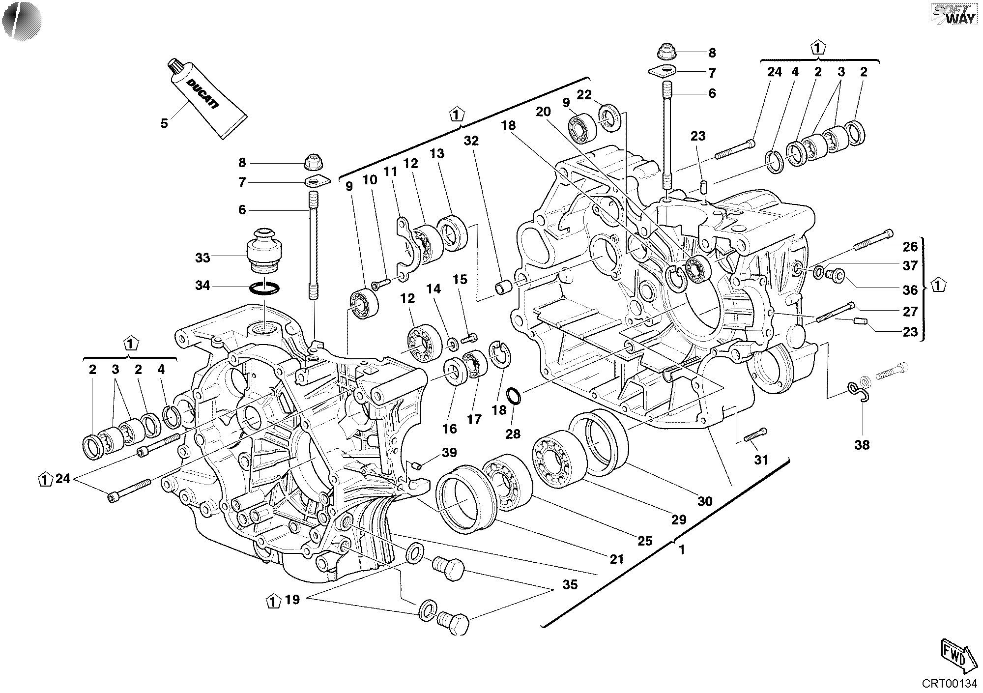 010 CARTER MOTEUR POUR MONSTER 620 2004