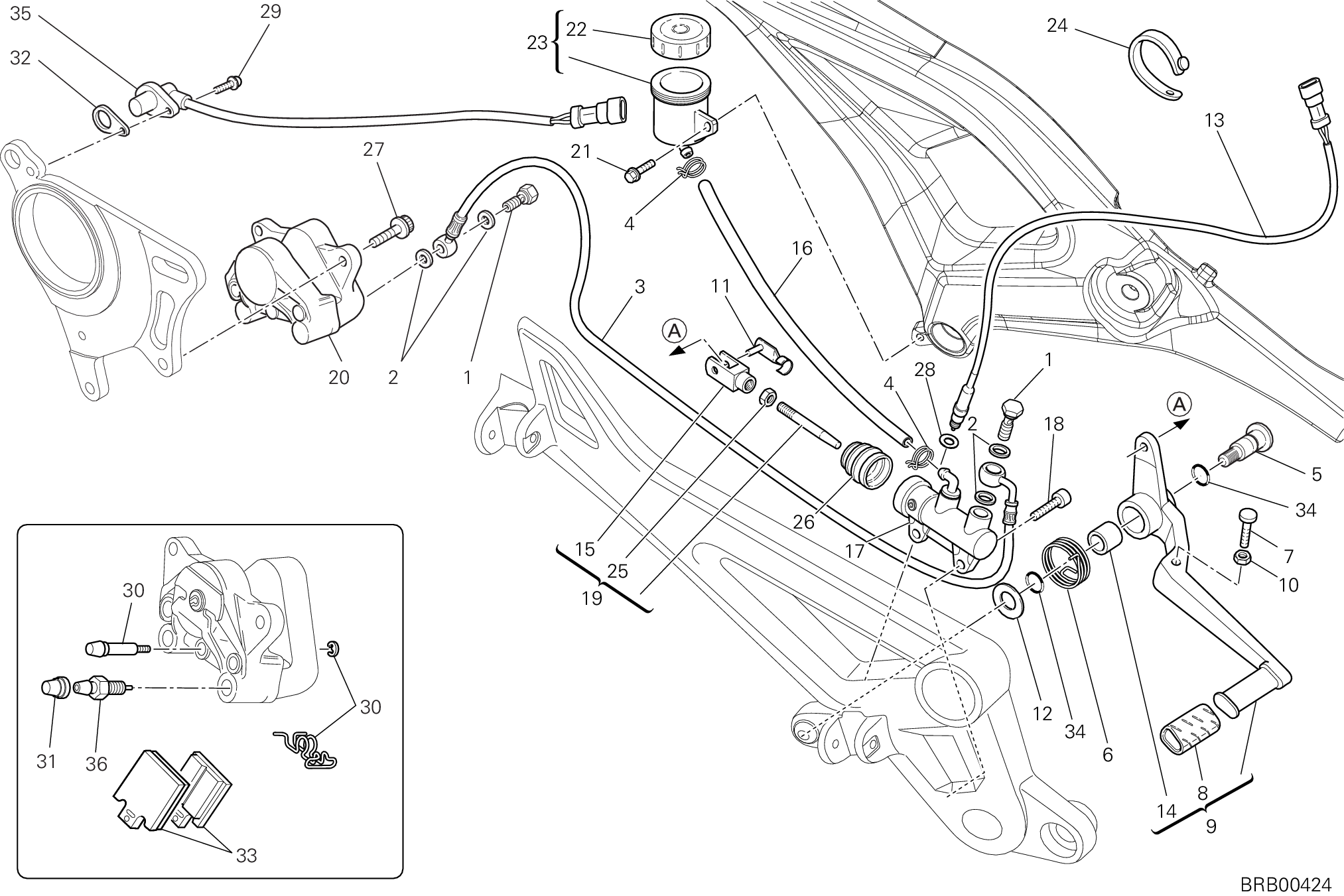 029 SYSTEME DE FREIN ARRIERE POUR MONSTER 796 2012