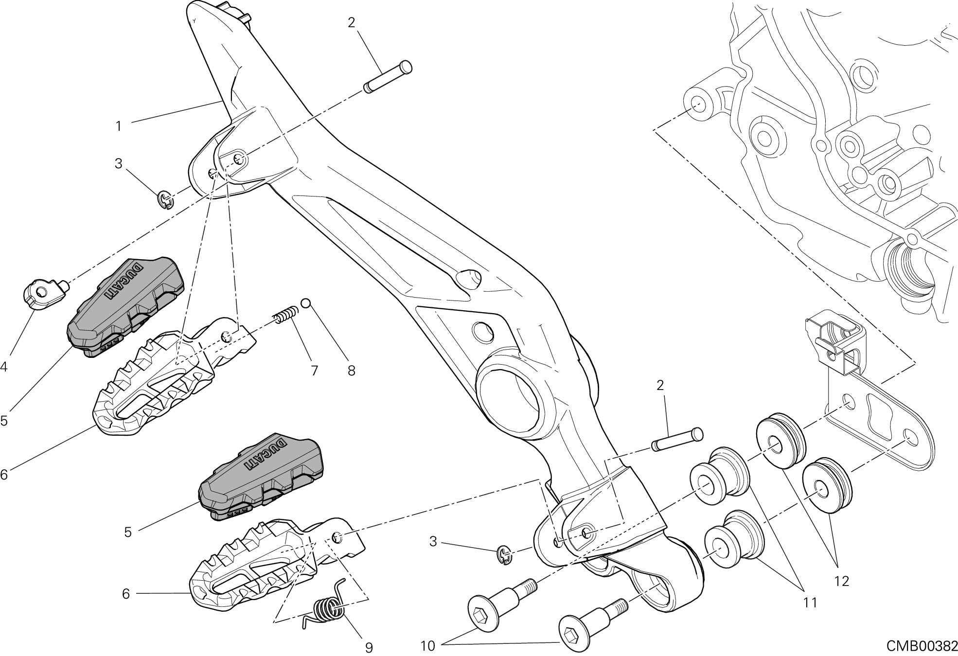 27A REPOSE PIEDS DROIT POUR HYPERMOTARD 939 SP 2016