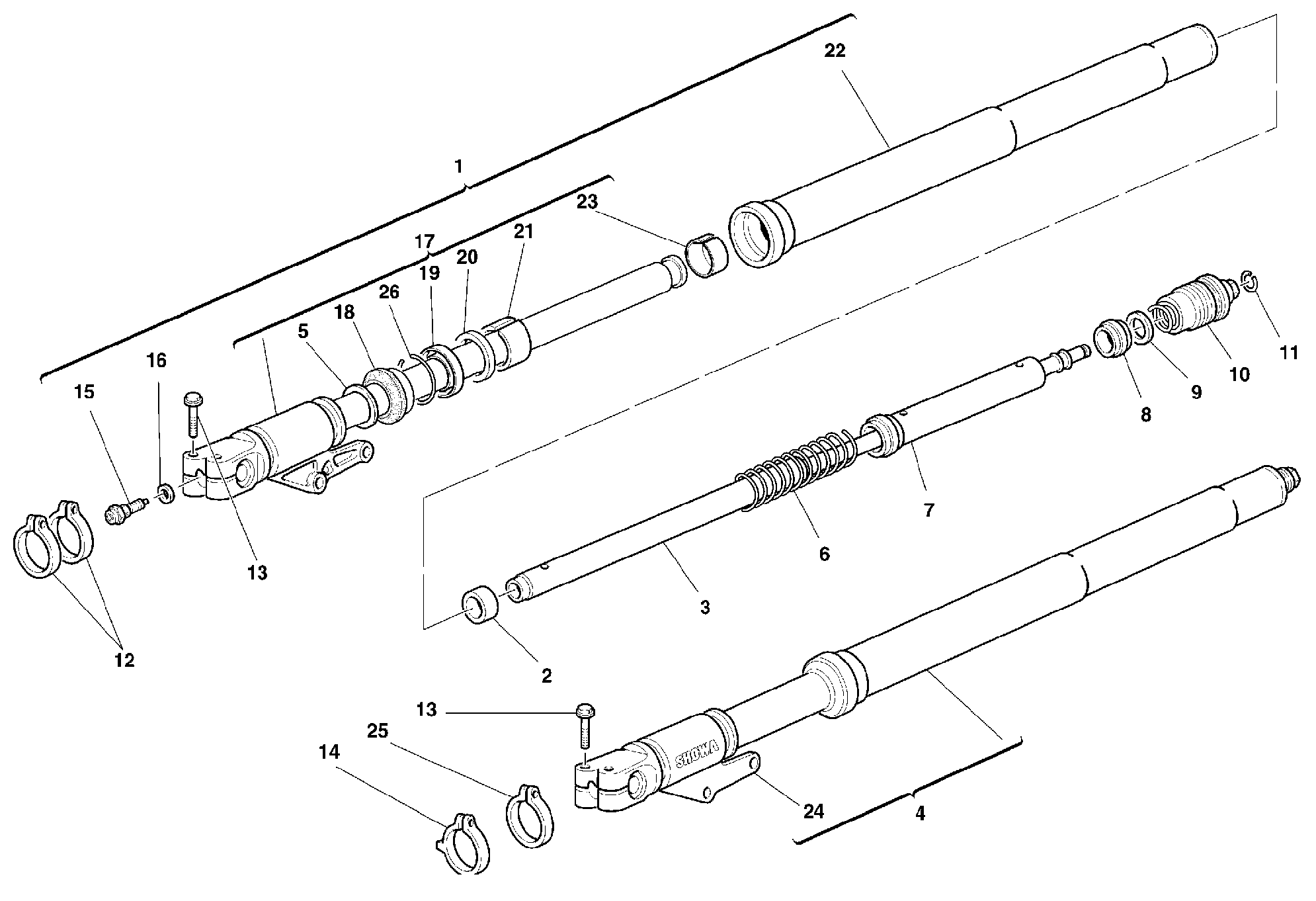 250 FOURCHE AVANT POUR SUPERSPORT 900 SS 1999