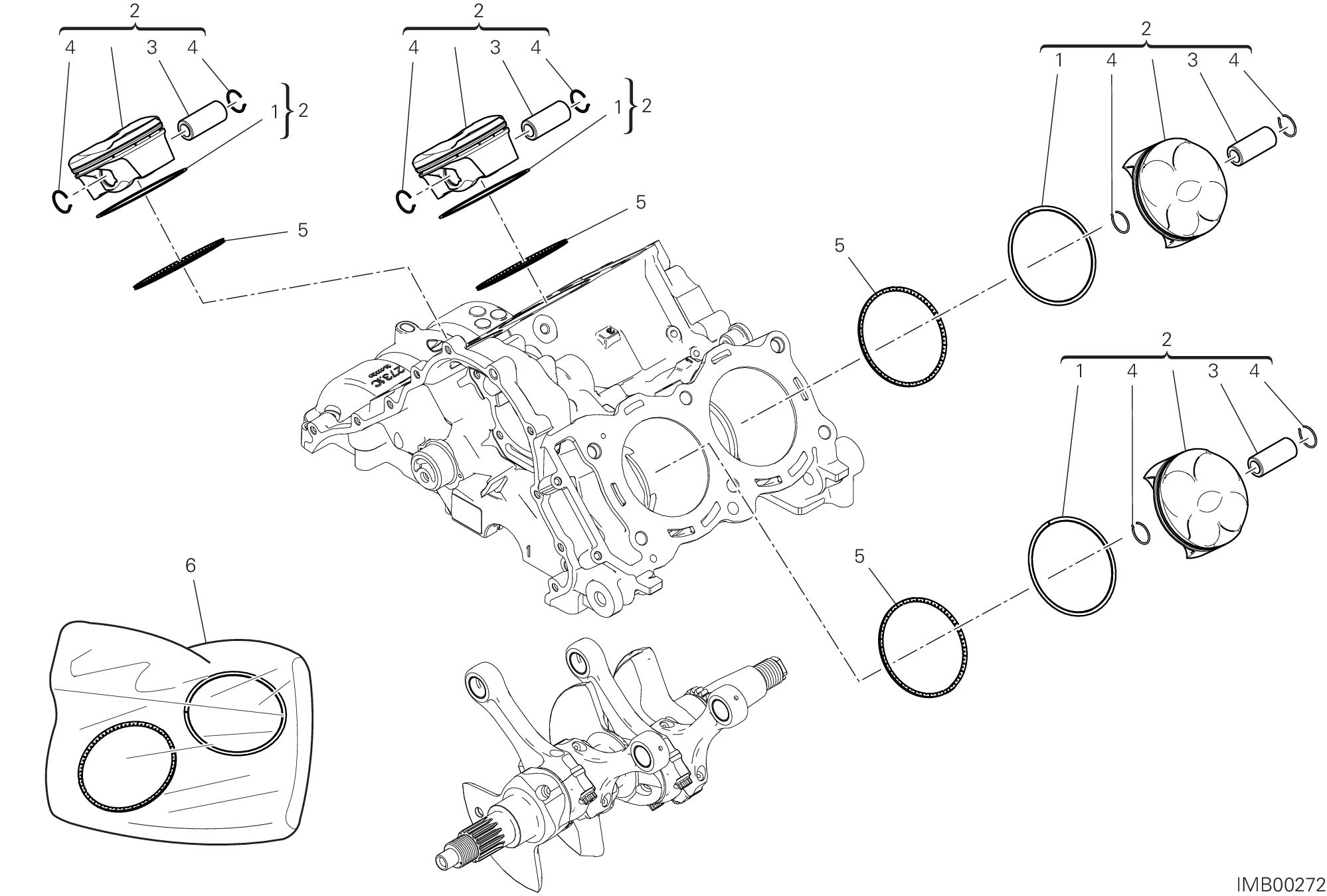 06A CYLINDRES PISTONS POUR SUPERBIKE SUPERLEGGERA V4 2021