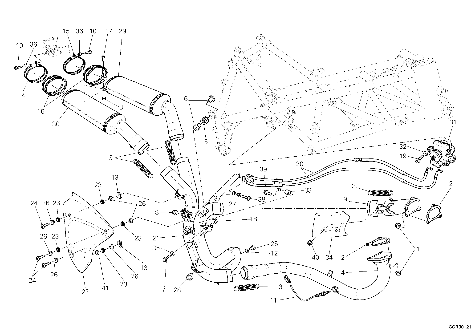 019 ECHAPPEMENT POUR SUPERBIKE 848 2009