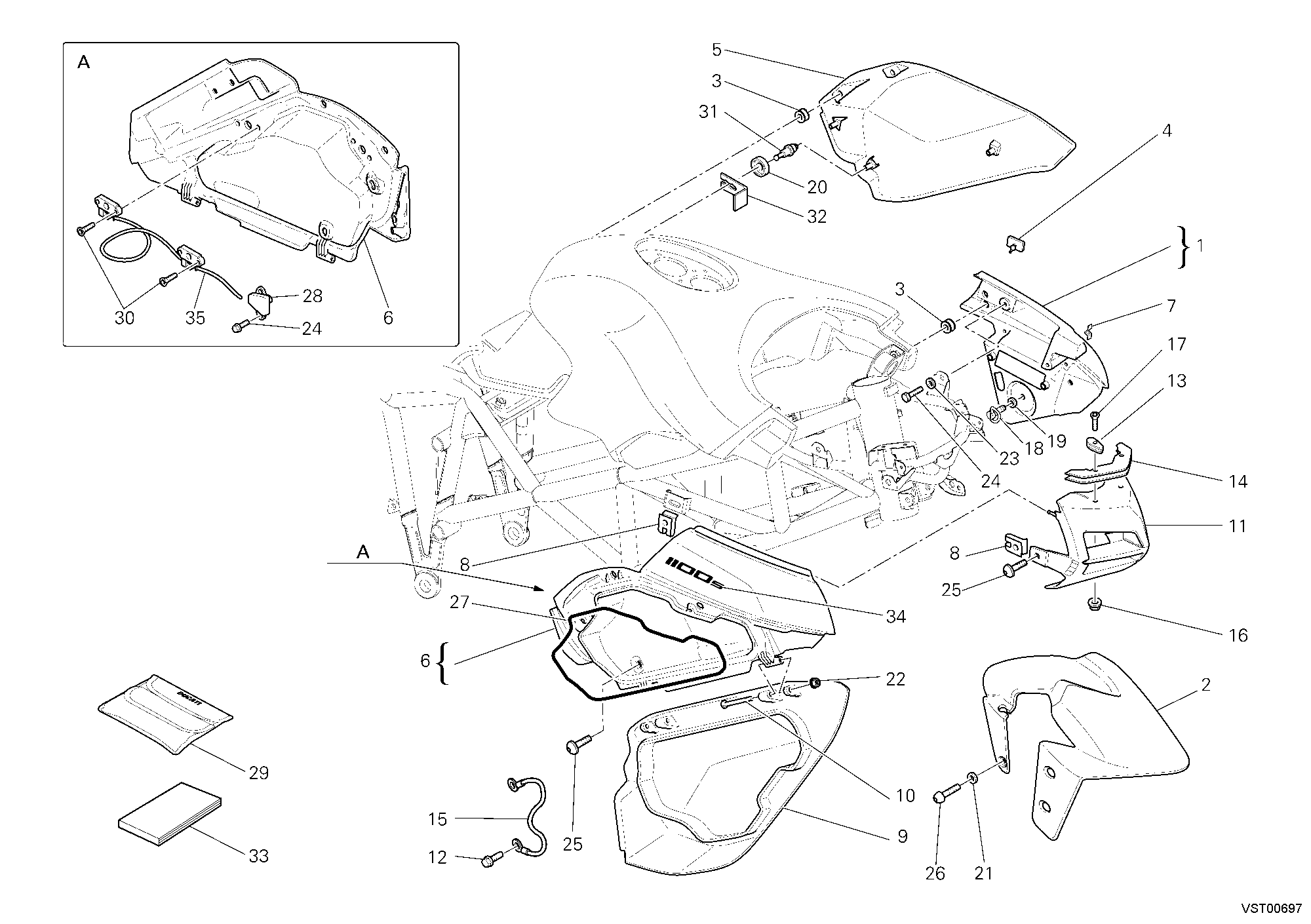 39A HABILLAGE POUR MULTISTRADA 1100 S 2007